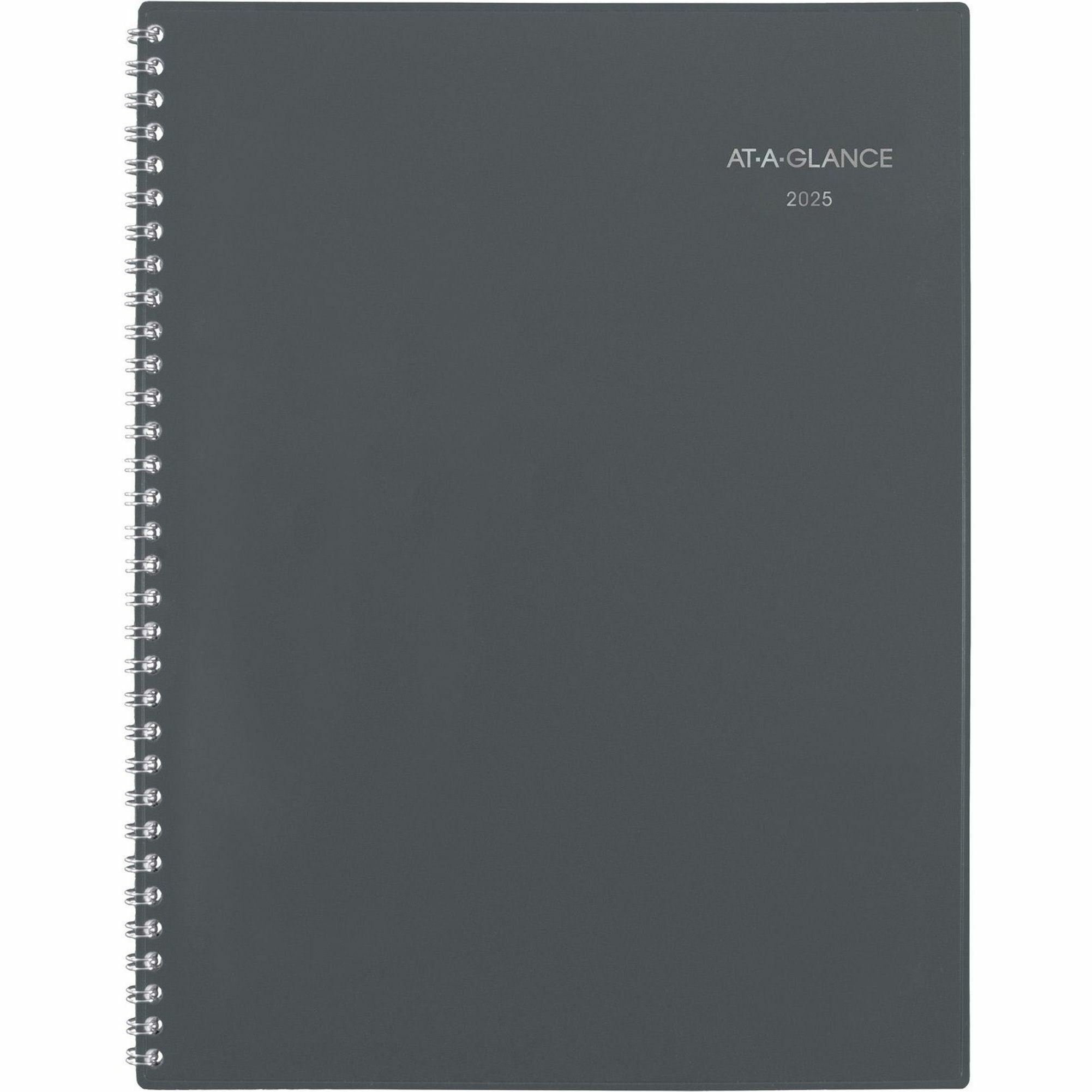 At-A-Glance DayMinder Planner - Large Size - Julian Dates - Monthly - 12 Month - January 2024 - December 2024 - 1 Month Double Page Layout - Twin Wire - Gray - 11" Height x 8.5" Width - Tabbed, Metric Conversion, Reference Calendar, Contact Sheet, No - 2