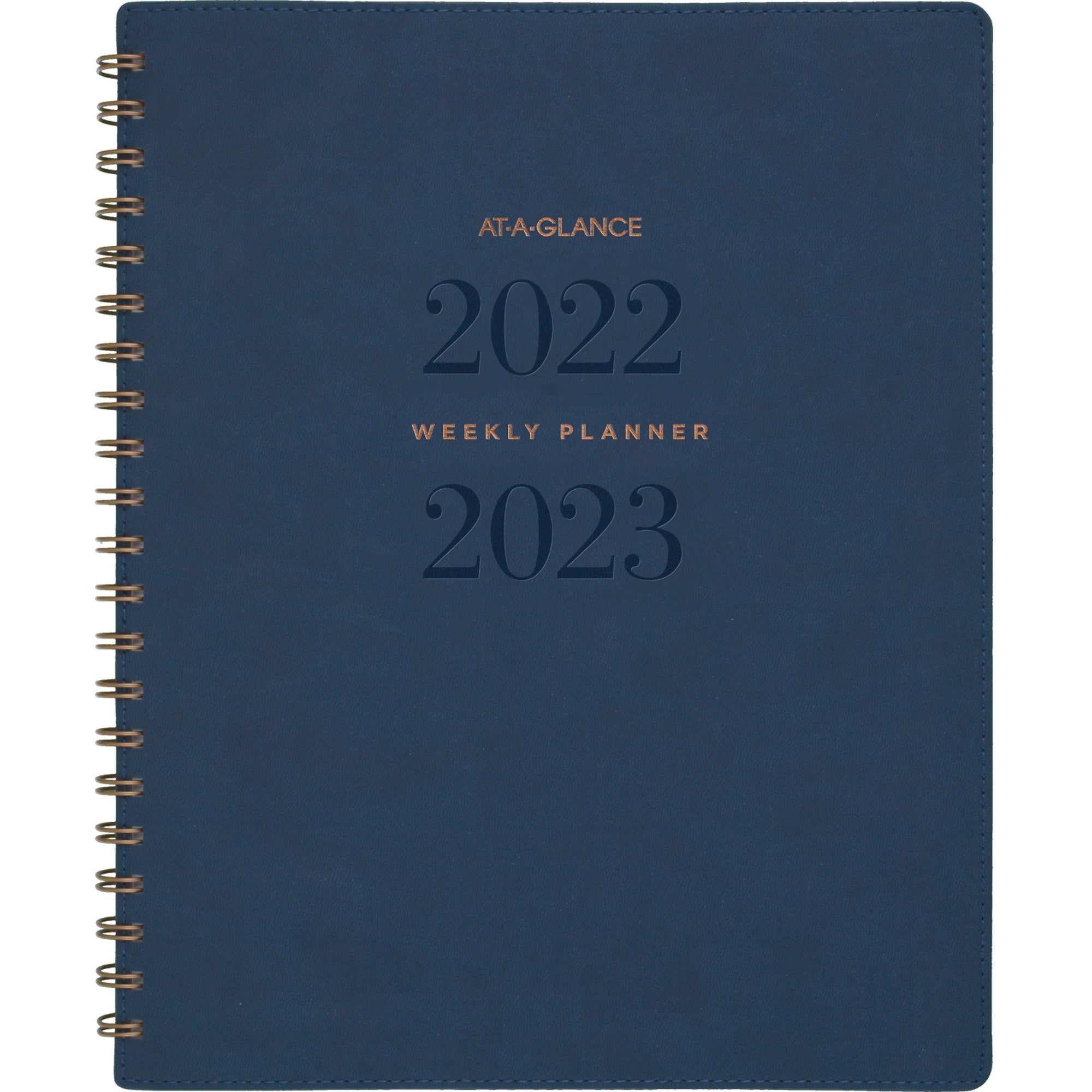 At-A-Glance Signature Collection Planner - Large Size - Julian Dates - Monthly, Weekly - 13 Month - July - July - 1 Week, 1 Month Double Page Layout - Navy, Navy Blue - 11" Height x 8.8" Width - Bleed Resistant Paper, Ruled Daily Block, Unruled Daily - 2