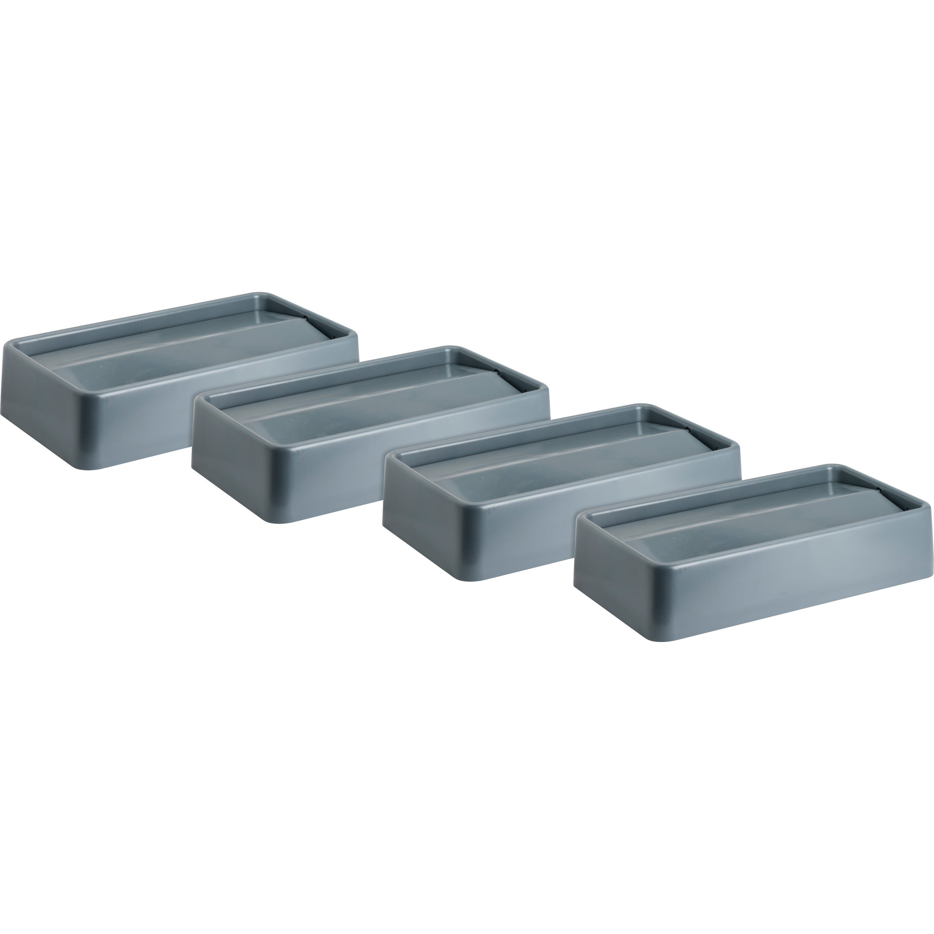 Genuine Joe Space-saving Container Swing Lid - Rectangular - 4 / Carton - Gray - 1