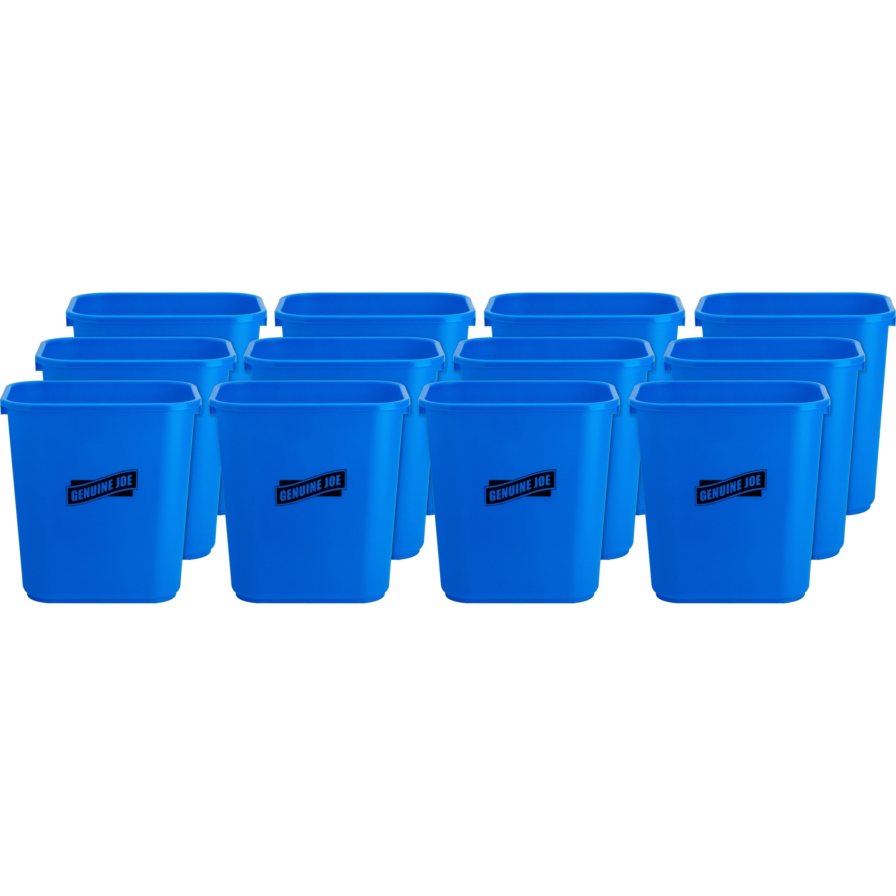 genuine-joe-28-1-2-quart-recycle-wastebasket-713-gal-capacity-rectangular-15-height-x-145-width-x-105-depth-blue-white-12-carton_gjo57257ct - 1