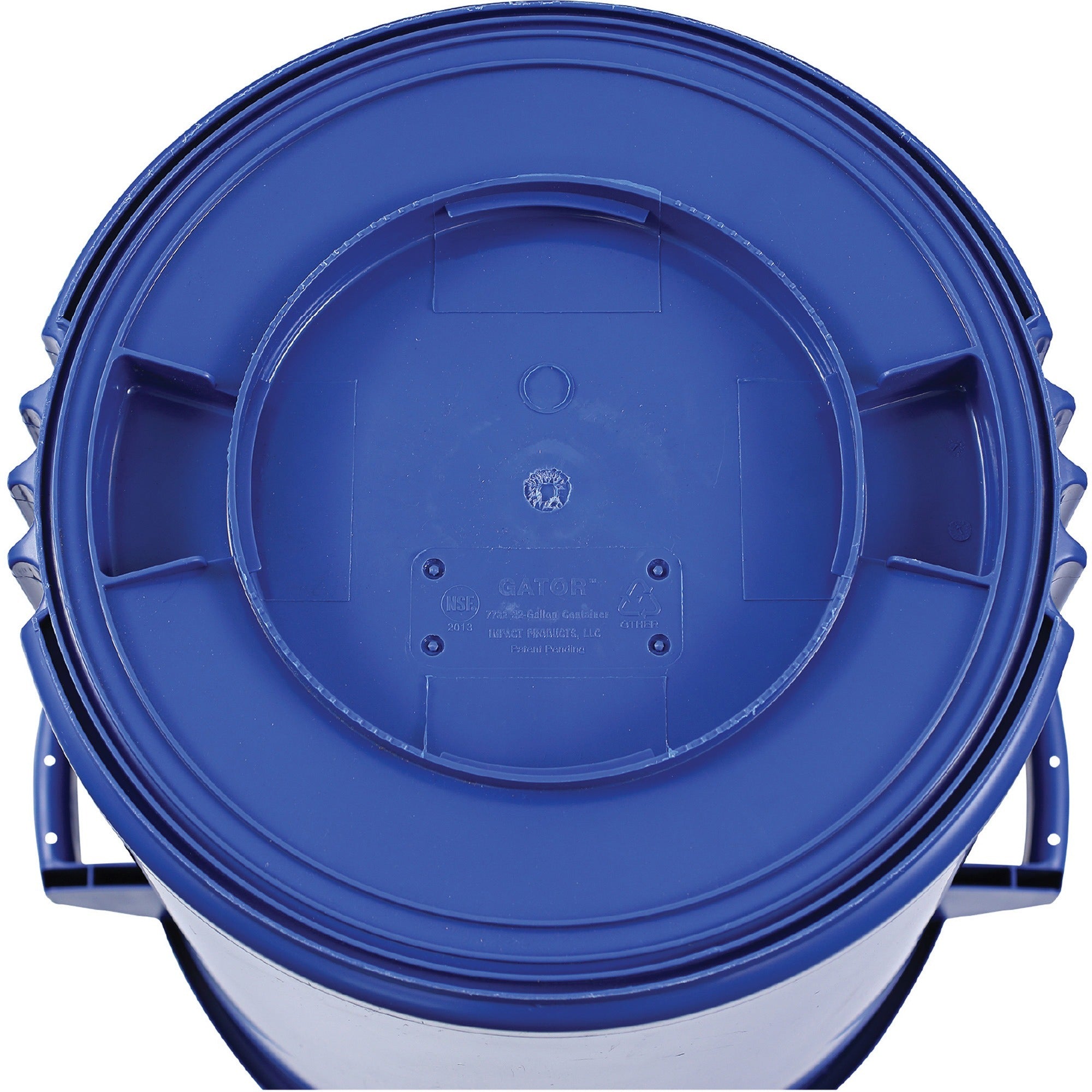 genuine-joe-heavy-duty-trash-container-32-gal-capacity-side-handle-venting-channel-plastic-blue-6-carton_gjo60464ct - 2