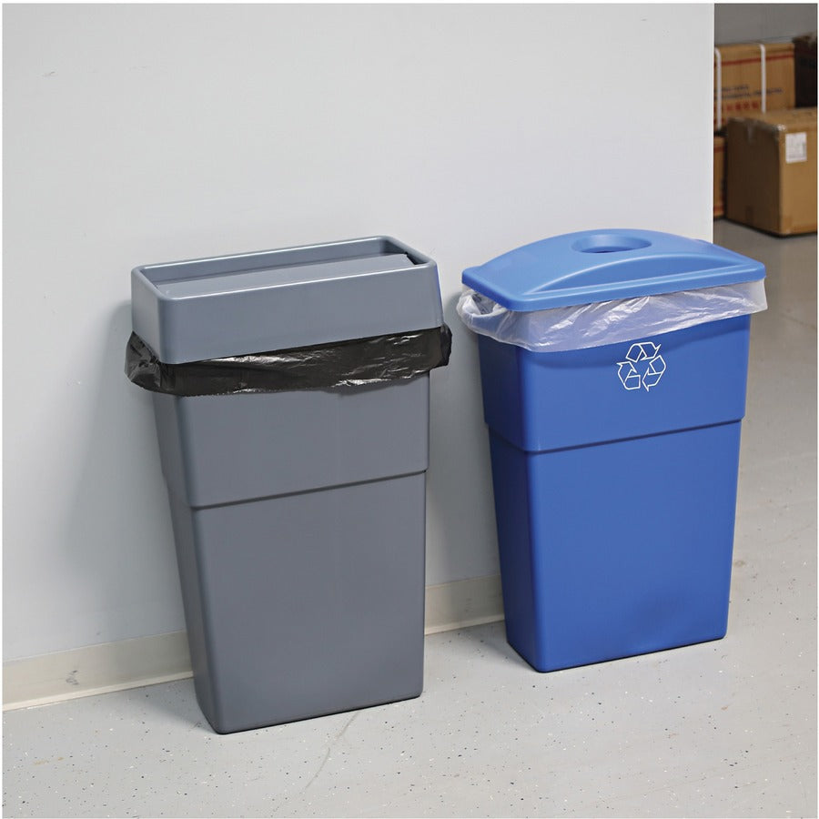 genuine-joe-23-gallon-space-saving-waste-container-23-gal-capacity-rectangular-handle-30-height-x-20-width-x-11-depth-gray-4-carton_gjo60465ct - 2