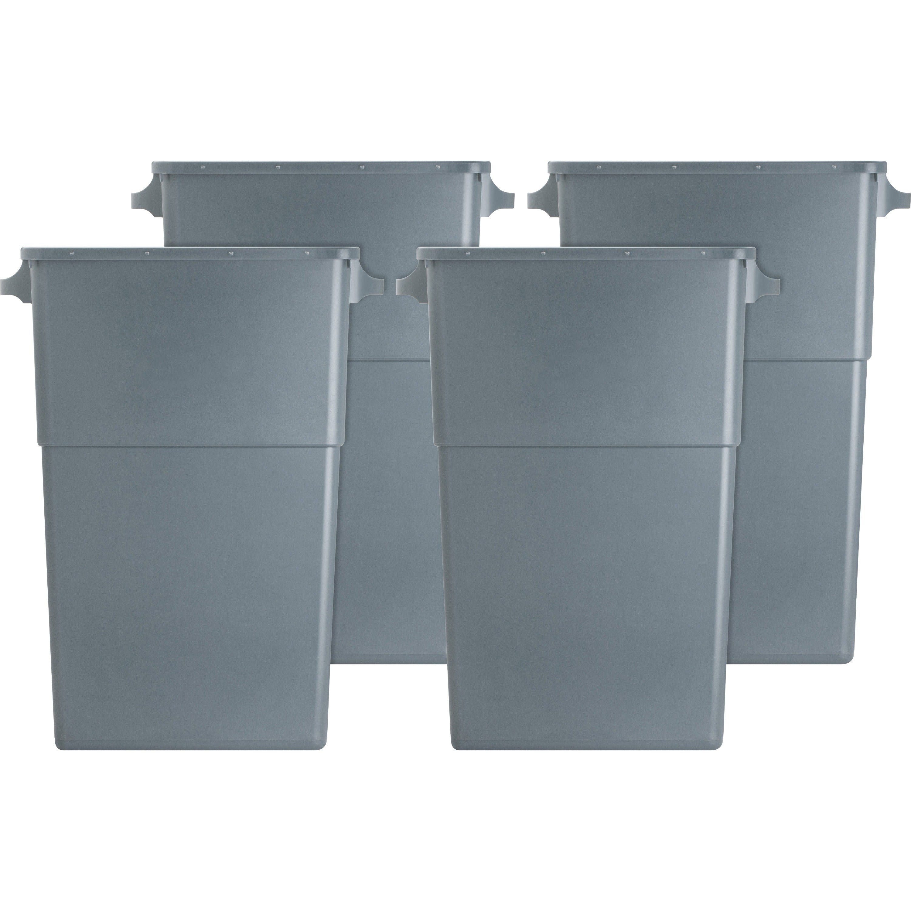 genuine-joe-23-gallon-space-saving-waste-container-23-gal-capacity-rectangular-handle-30-height-x-20-width-x-11-depth-gray-4-carton_gjo60465ct - 1