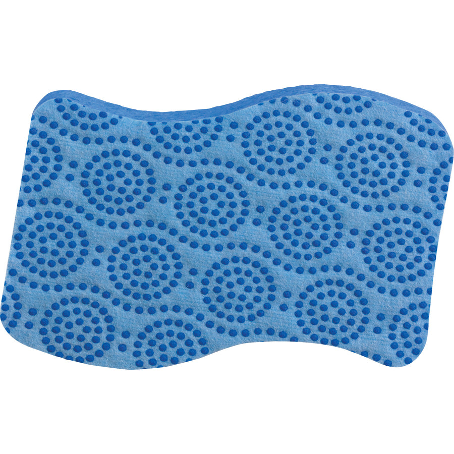 Scotch-Brite Scrub Dots Non-Scratch Sponge - 4.8" Height x 6.5" Width x 2.5" Depth - 24/Carton - Blue - 2