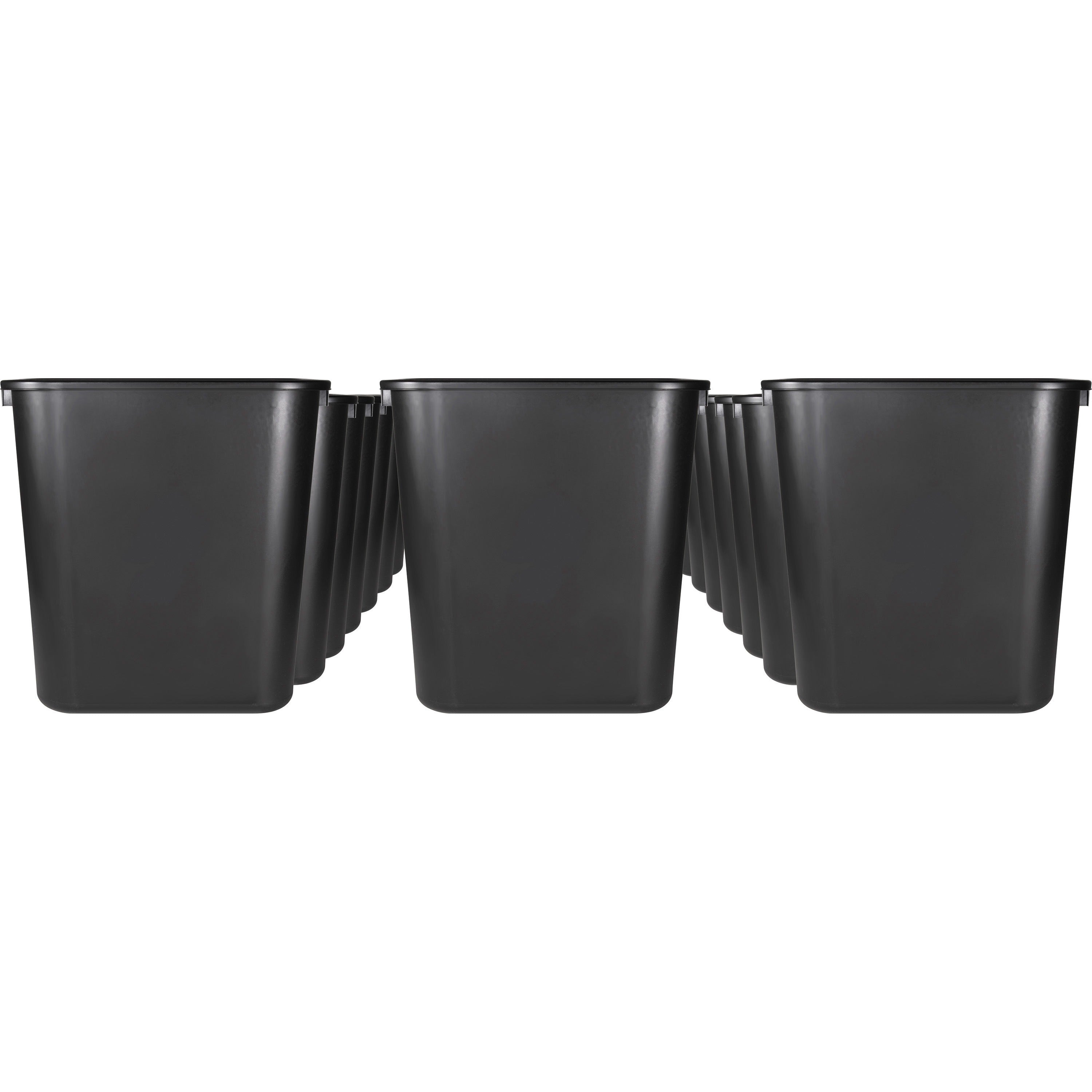 sparco-rectangular-wastebasket-7-gal-capacity-rectangular-15-height-x-145-width-x-105-depth-polyethylene-black-24-carton_spr02160ct - 1