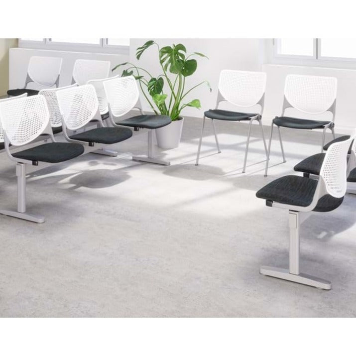 kfi-kool-2-seat-beam-chair-black-polypropylene-seat-black-polypropylene-aluminum-alloy-back-powder-coated-silver-tubular-steel-frame-1-each_kfi2300beam2p10 - 2