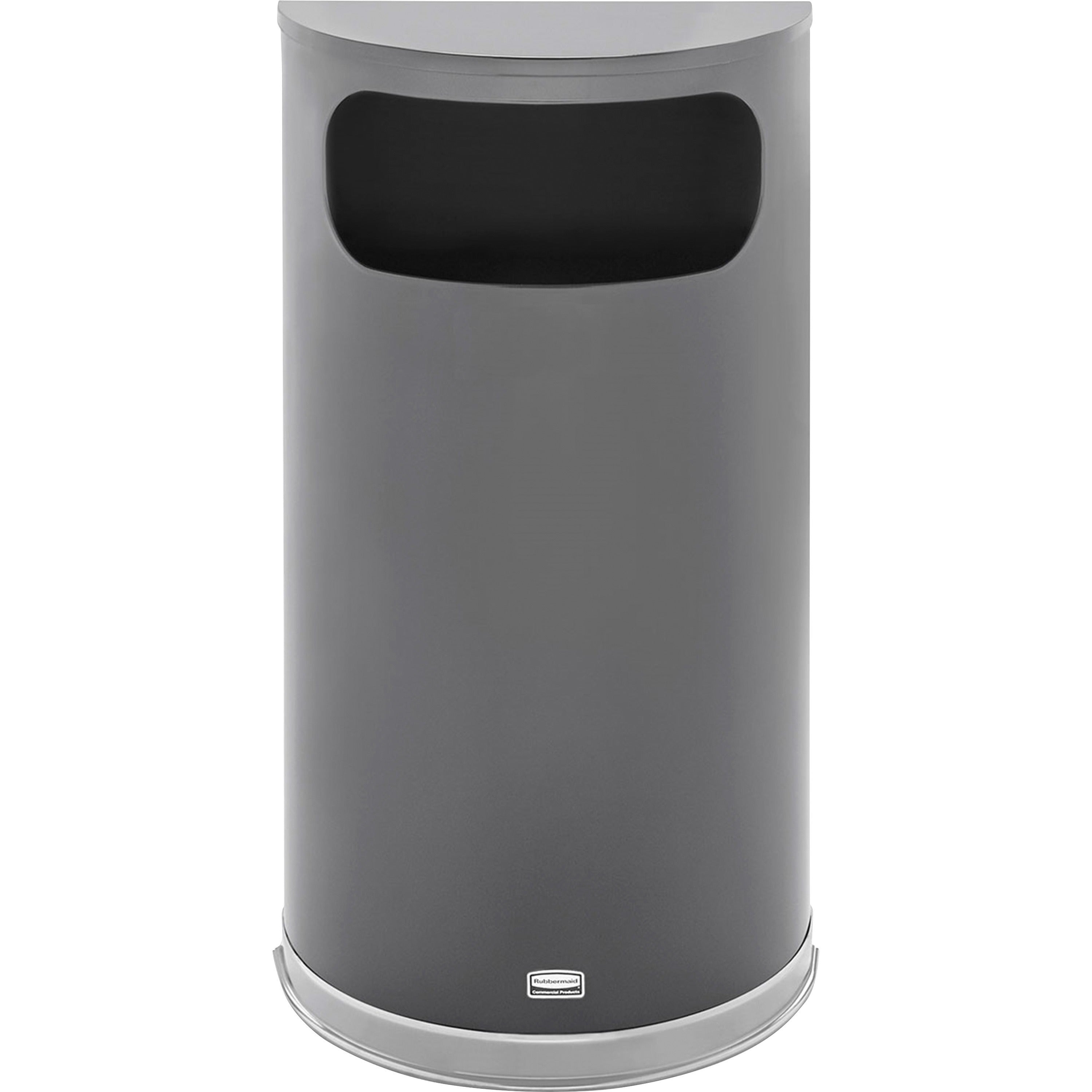 rubbermaid-commercial-9-gallon-half-round-indoor-decorative-waste-container-9-gal-capacity-half-round-fire-safe-recyclable-325-height-x-176-width-x-88-depth-steel-vinyl-metal-chrome-1-each_rcpso820plant - 2