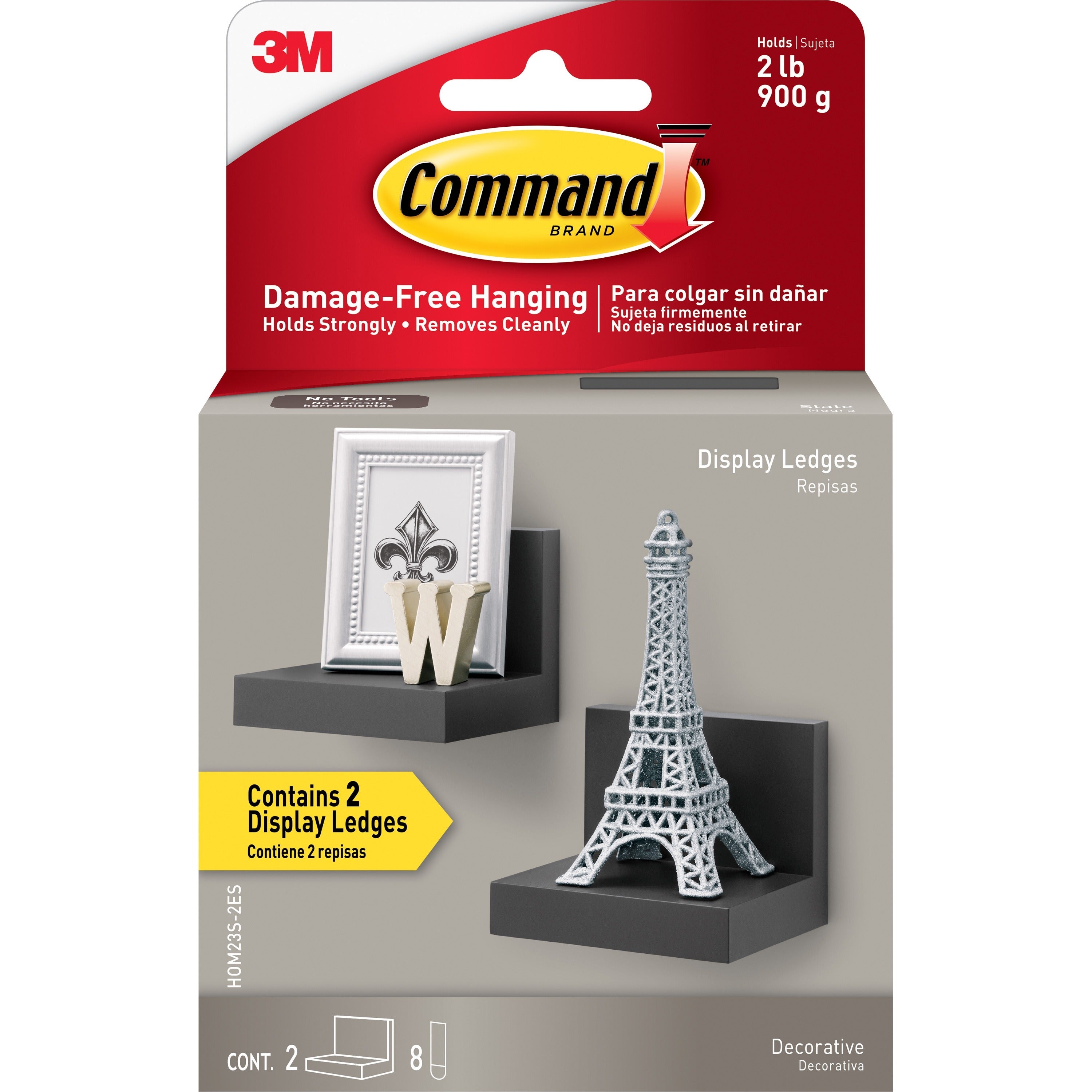 command-display-ledges-4-width-x-35-depth-x-3-height-2-pack-slate-plastic_mmmhom23s2es - 1