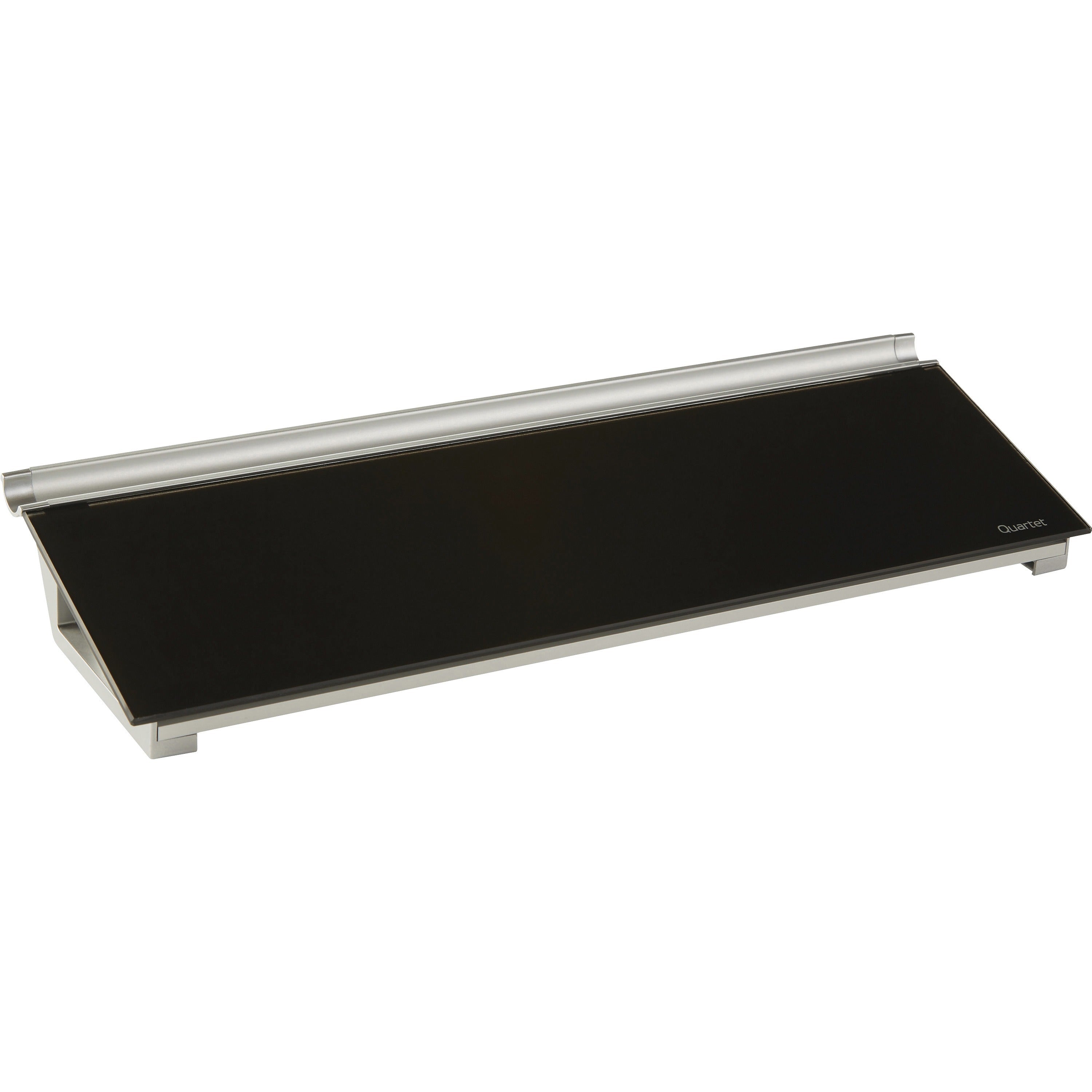 quartet-glass-dry-erase-desktop-computer-pad-6-05-ft-width-x-18-15-ft-height-black-glass-surface-rectangle-horizontal-desktop-1-each_qrtgdp186b - 1