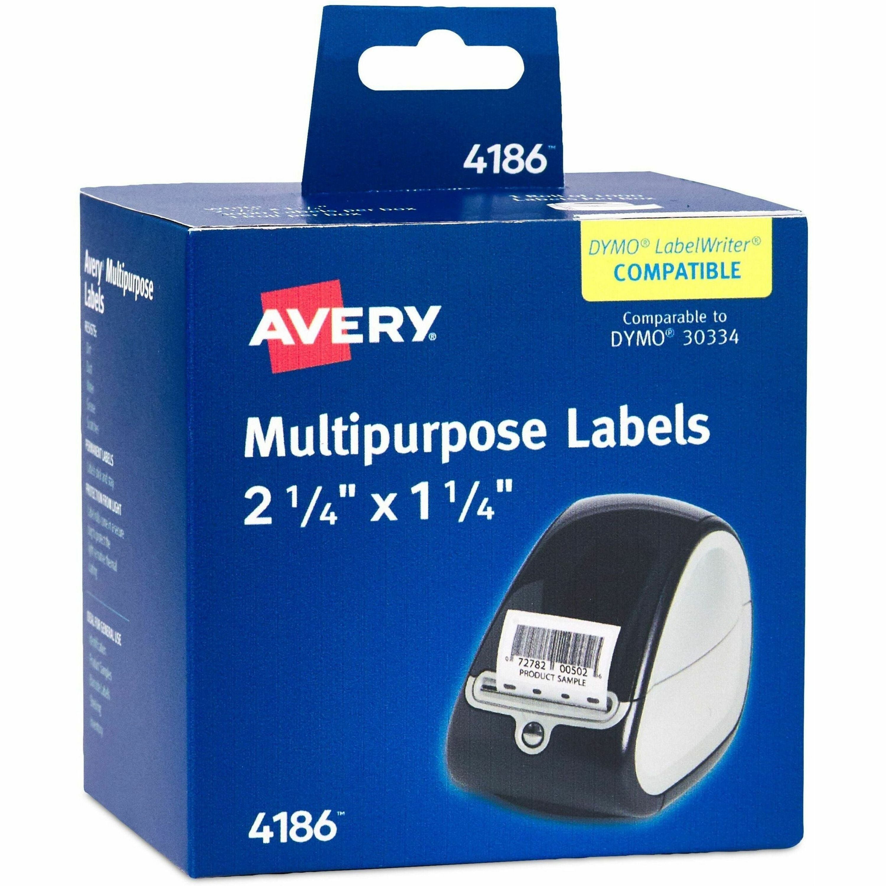 avery-direct-thermal-roll-labels-1-1-4-x-2-1-4--white-1000-multipurpose-labels-per-roll-1-roll-4186-avery-thermal-roll-labels-225-x-125--1000-white-labels-4186_ave04186 - 1