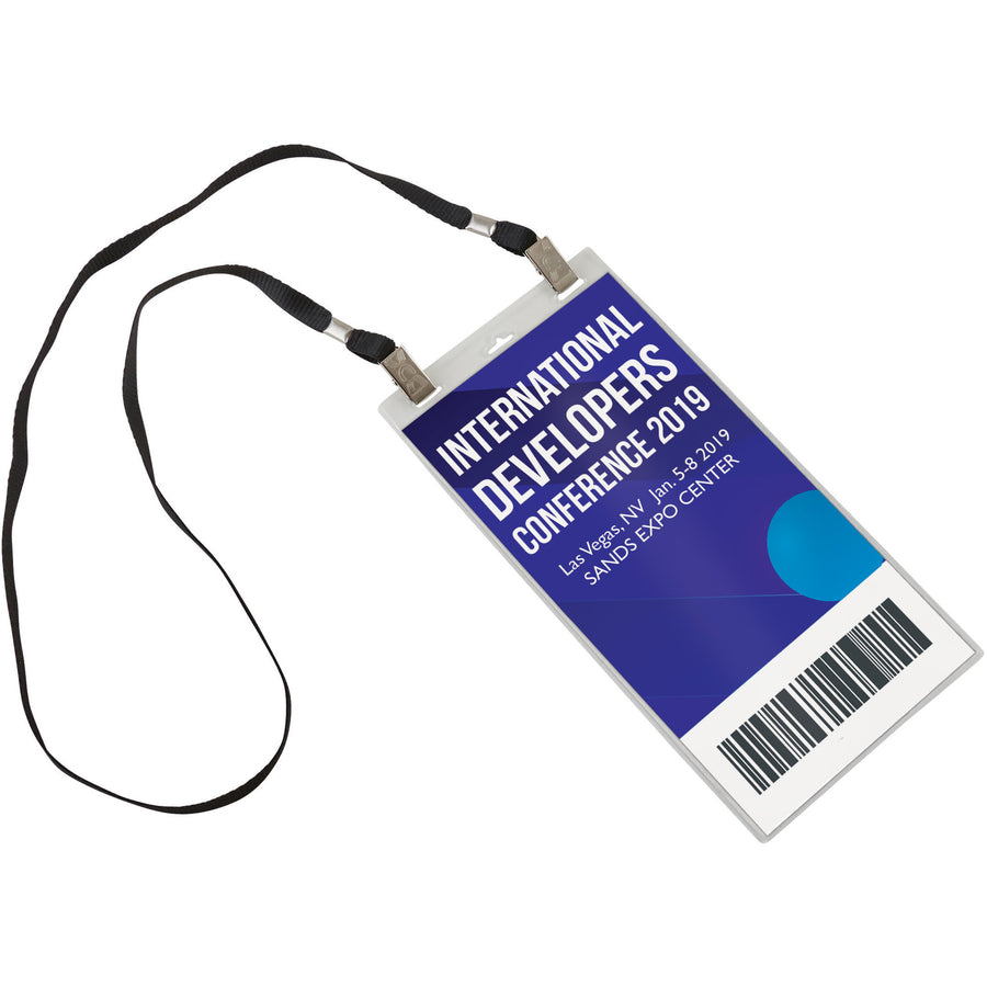 advantus-event-credential-badge-holder-01-x-4-x-8-5-pack-clear-black_avt97579 - 2