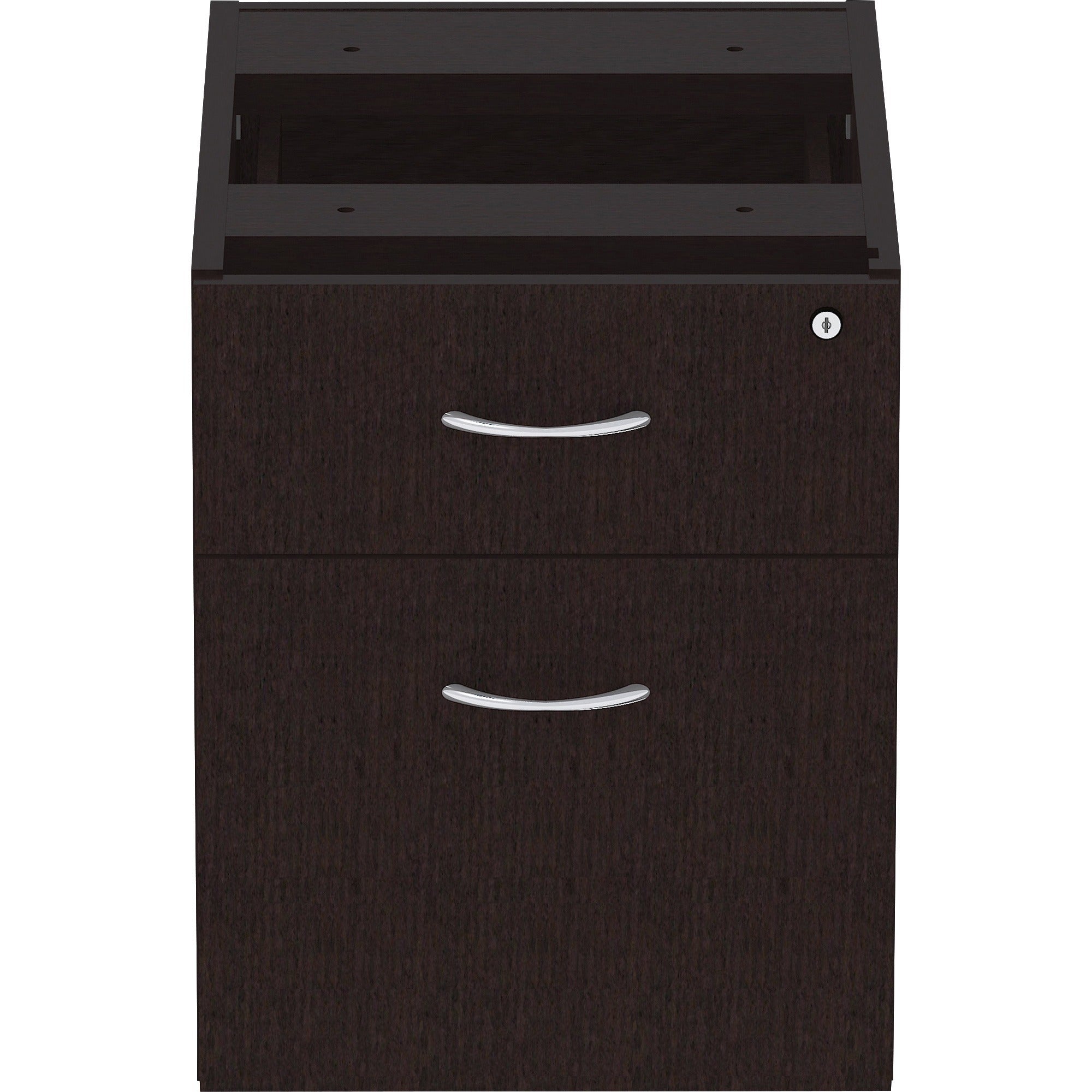 lorell-essentials-series-box-file-hanging-file-cabinet-16-x-22-x-21-pedestal-2-drawers-finish-espresso_llr18222 - 2