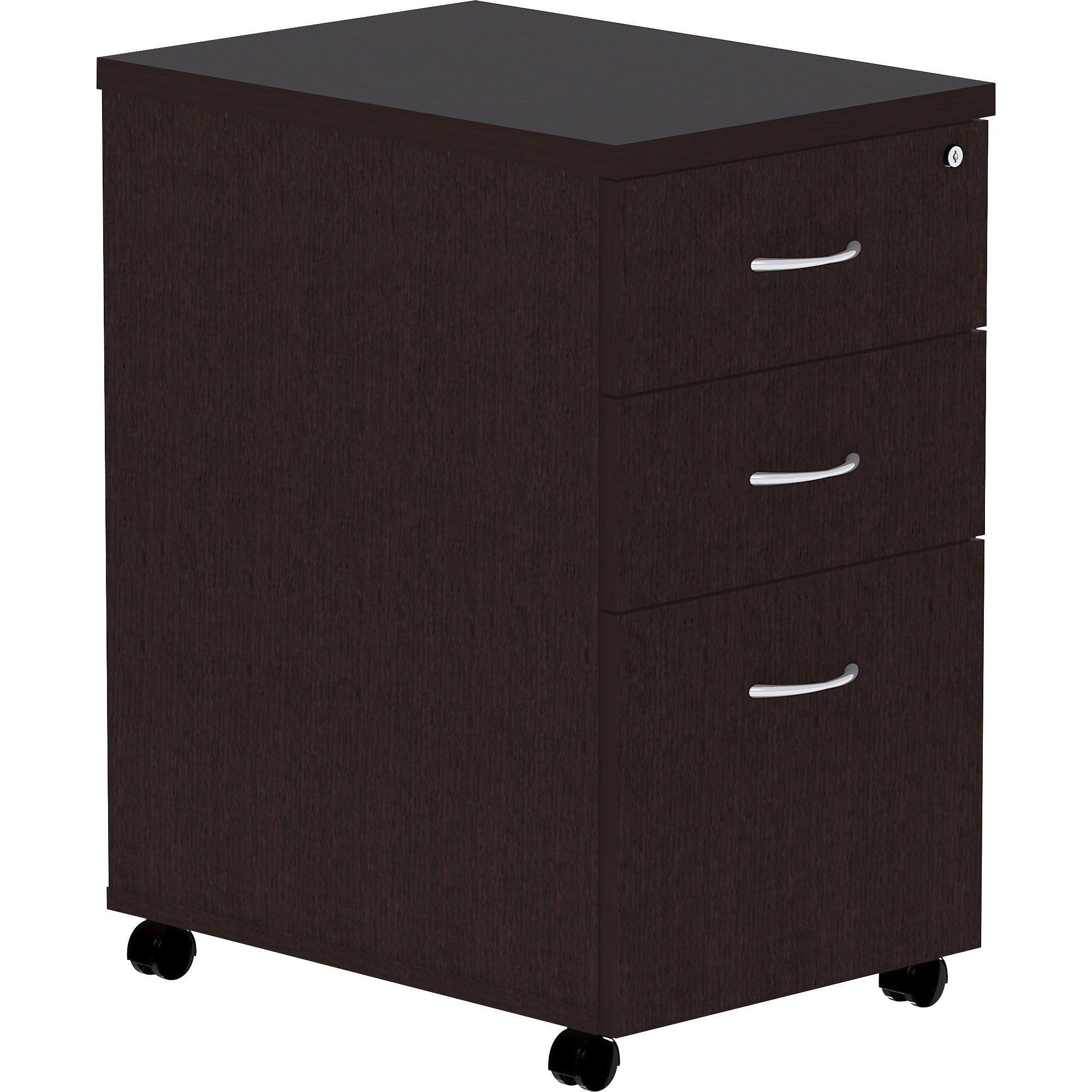lorell-essentials-series-box-box-file-mobile-file-cabinet-16-x-22283-pedestal-1-top-finish-espresso-silver-brush_llr18218 - 1