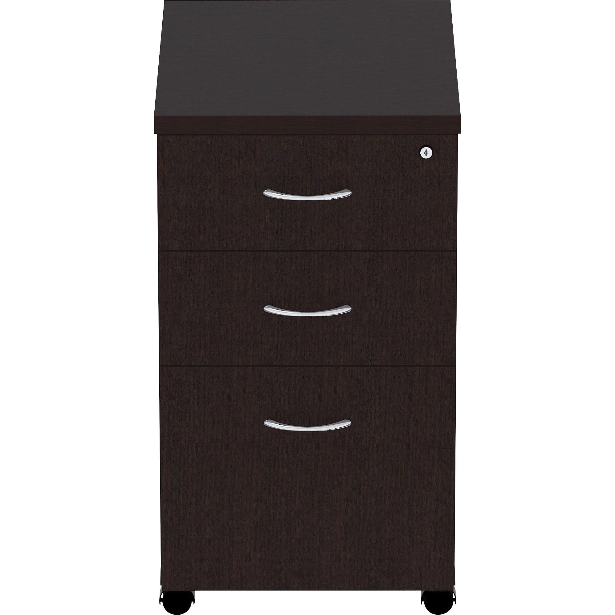 lorell-essentials-series-box-box-file-mobile-file-cabinet-16-x-22283-pedestal-1-top-finish-espresso-silver-brush_llr18218 - 2