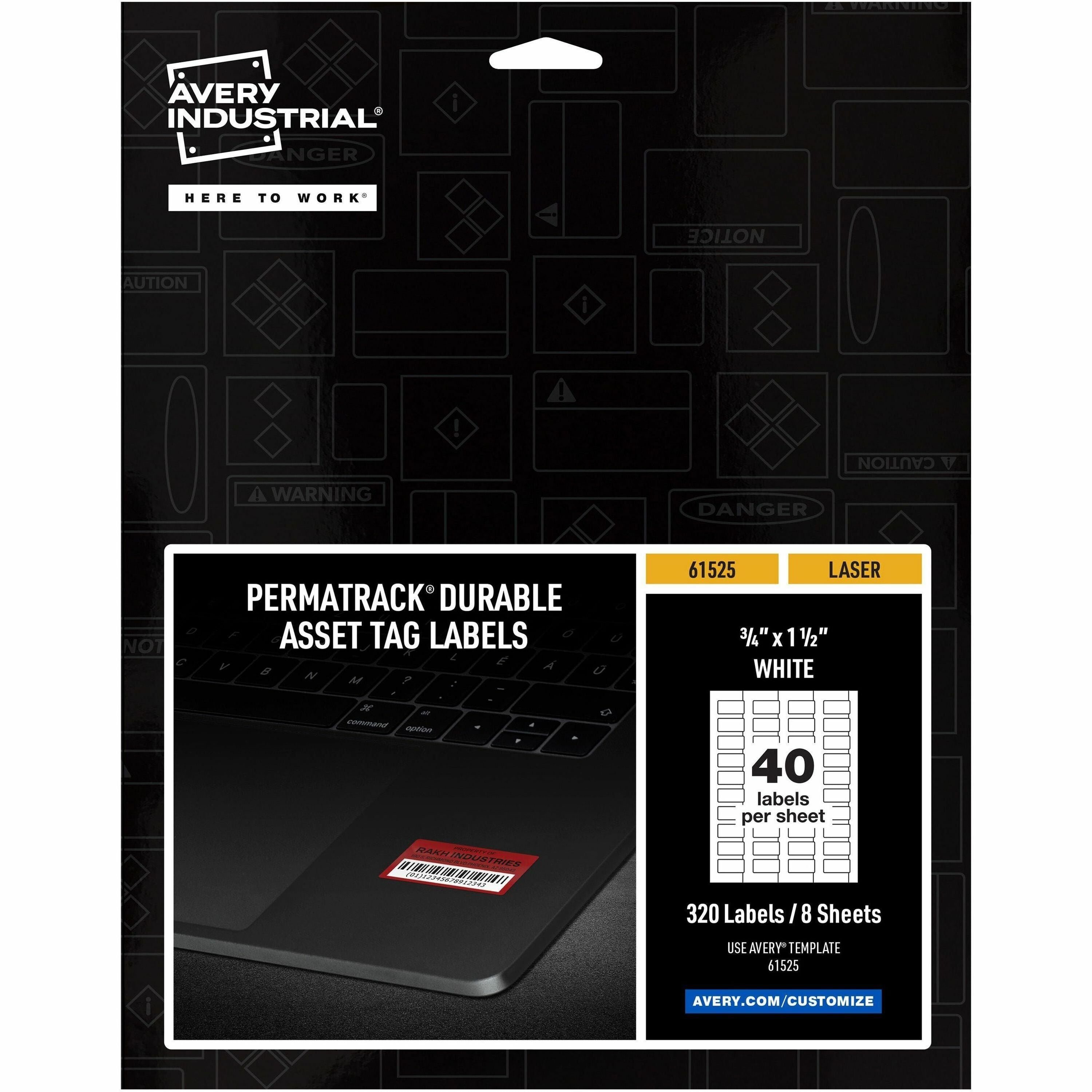 avery-permatrack-durable-white-asset-tag-labels-3-4-x-1-1-2--320-asset-tags-3-4-width-x-1-1-2-length-permanent-adhesive-rectangle-laser-white-film-40-sheet-8-total-sheets-320-total-labels-5-water-resistant_ave61525 - 1