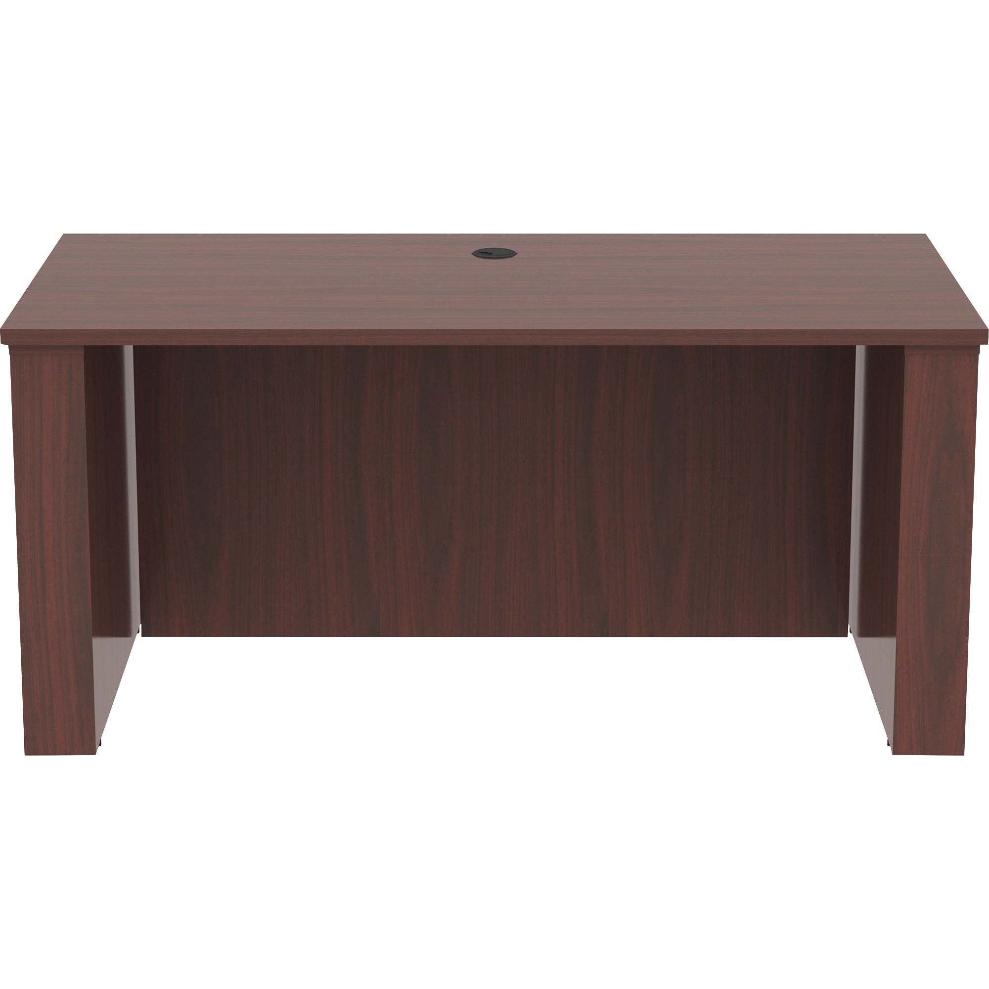lorell-essentials-series-sit-to-stand-desk-shell-01-top-1-edge-60-x-2949-finish-mahogany-mahogany-laminate-table-top_llr69571 - 2