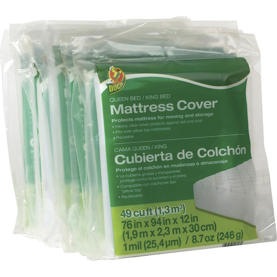 duck-brand-queen-king-mattress-cover-94-length-x-76-width-plastic-clear-1-each_duc1140236 - 2