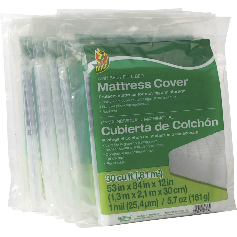 duck-brand-twin-full-bed-mattress-cover-84-length-x-53-width-plastic-clear-1-each_duc1140235 - 2