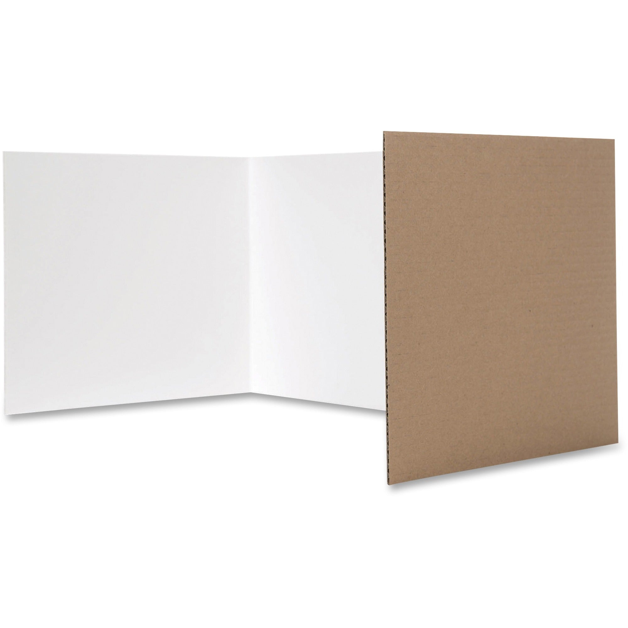 flipside-12-x-48-tri-fold-study-carrel-48-width-x-12-height48-length-corrugated-white-24-pack_flp6000524 - 1