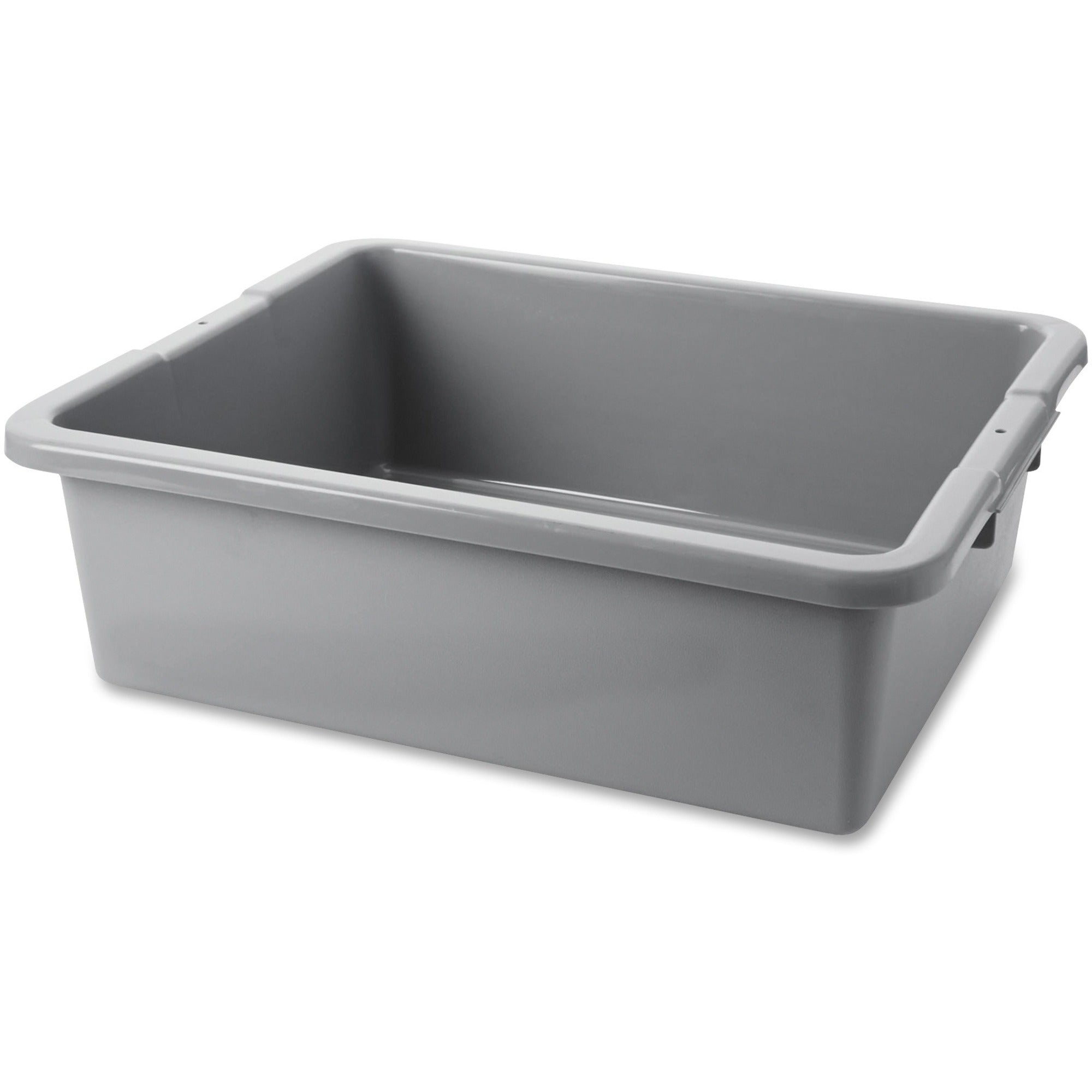 rubbermaid-commercial-undivided-bus-utility-box-storing-dishwasher-safe-gray-plastic-body-6-carton_rcp3351gract - 1