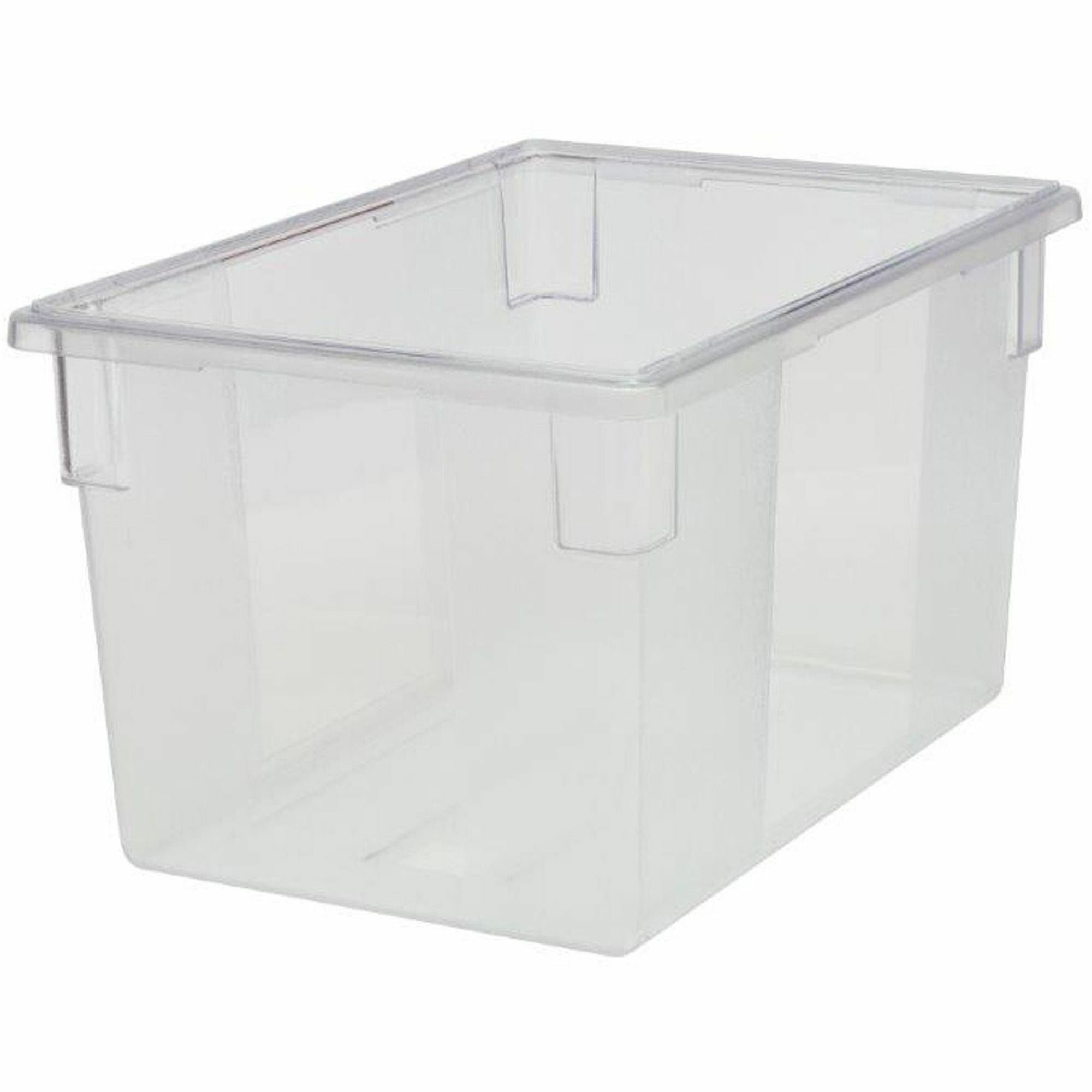 Rubbermaid Commercial 21.5-Gallon Food/Tote Boxes - Transporting, Storing - Dishwasher Safe - Clear - Plastic, Polycarbonate Body - 6 / Carton - 1