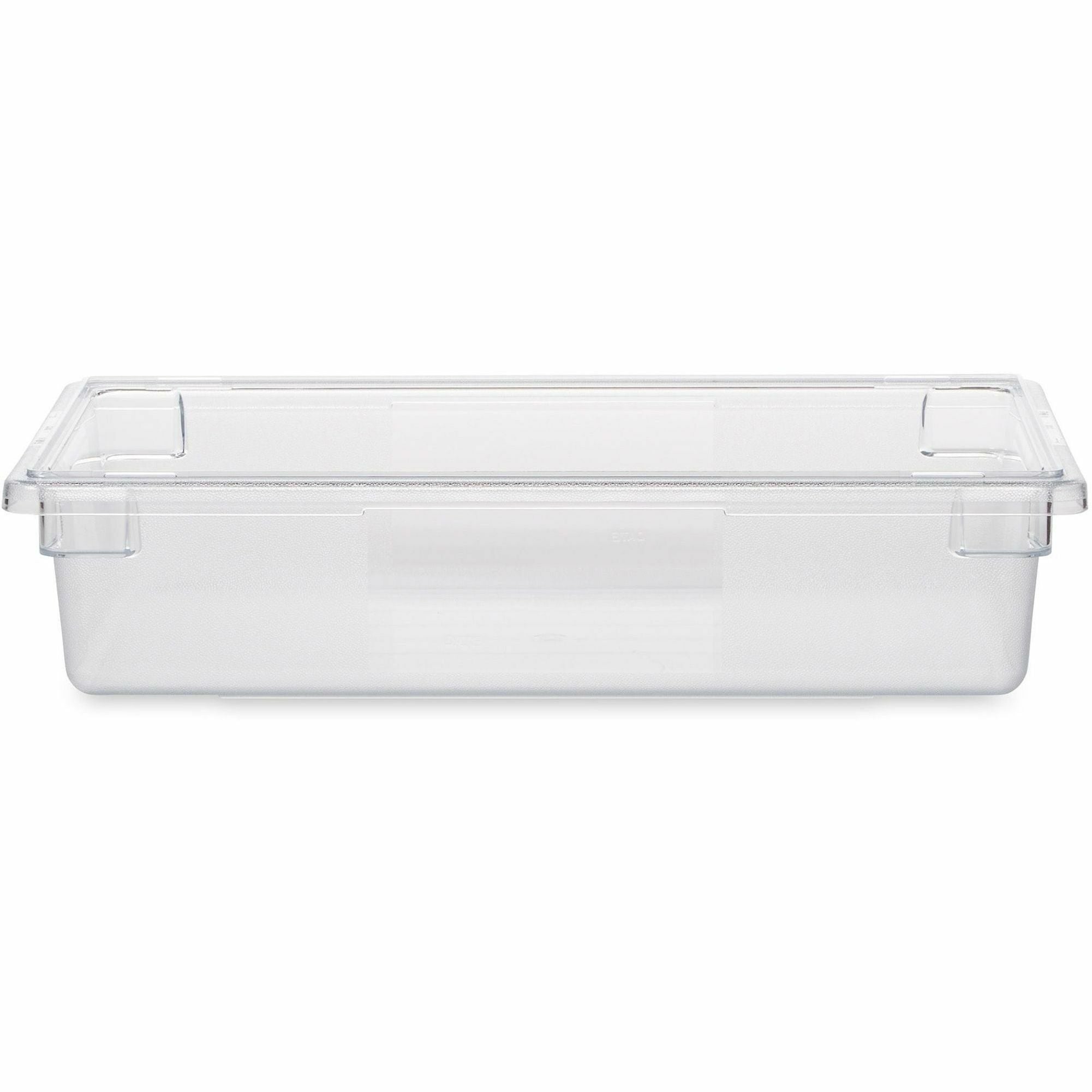 rubbermaid-commercial-85-gallon-food-tote-boxes-transporting-storing-dishwasher-safe-clear-plastic-polycarbonate-body-6-carton_rcp3308clect - 2
