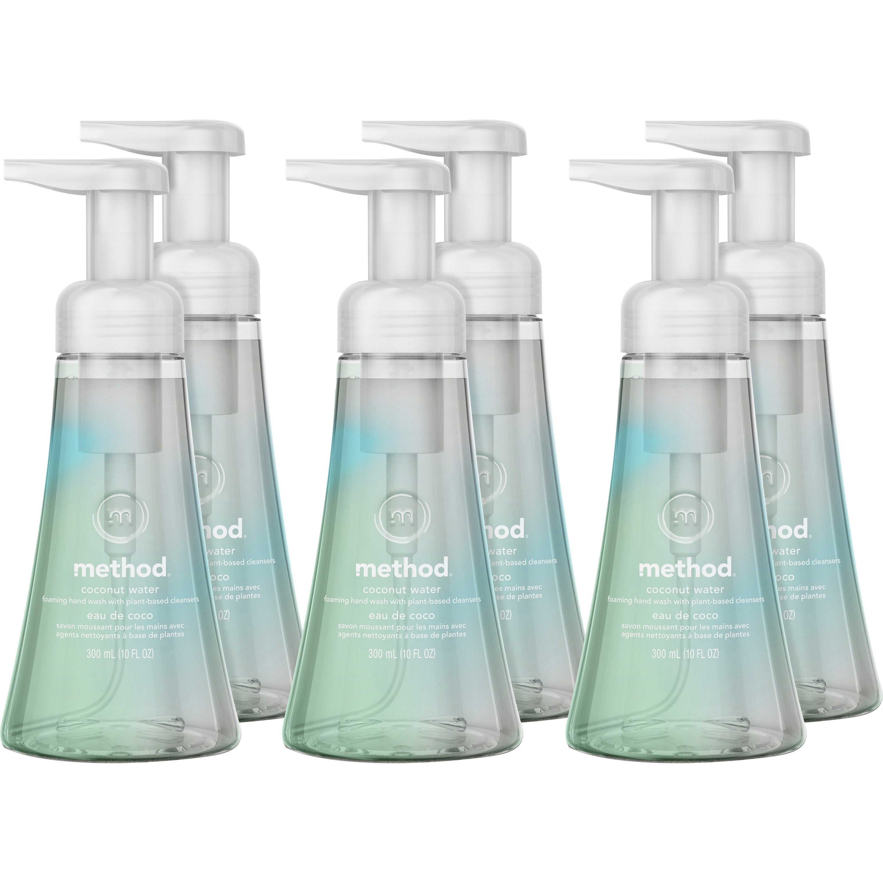 method-foaming-hand-wash-coconut-water-scentfor-10-fl-oz-2957-ml-pump-bottle-dispenser-hand-clear-6-carton_mth01854ct - 1