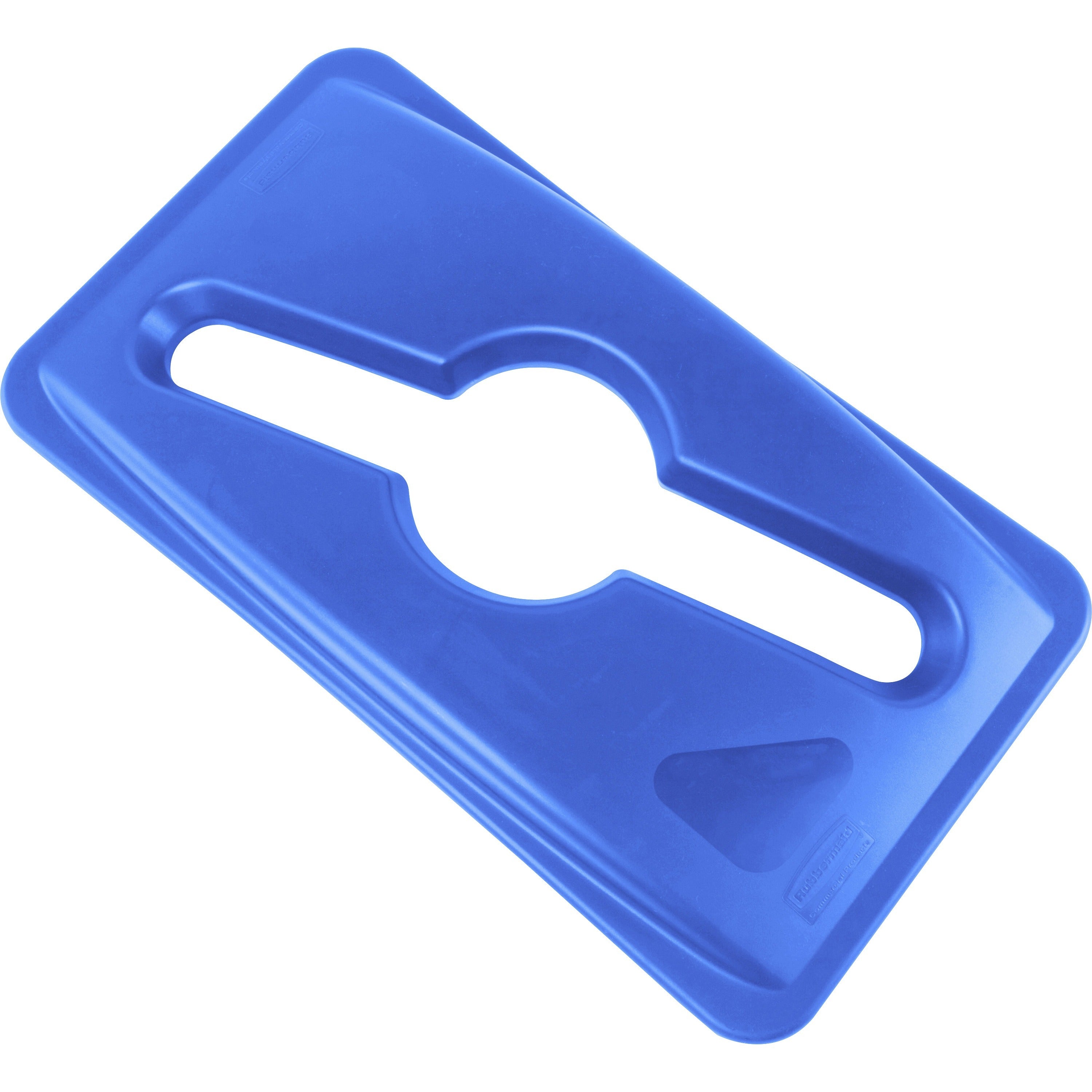 rubbermaid-commercial-slim-jim-recycling-container-combo-tops-rectangular-4-carton-blue_rcp1788372ct - 1