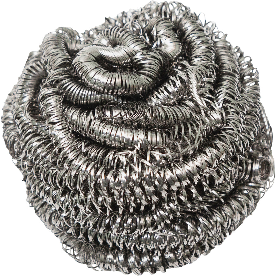 genuine-joe-stainless-steel-scrubber-ready-to-use-12-box-6-carton-no-mess-silver_gjo00059ct - 2