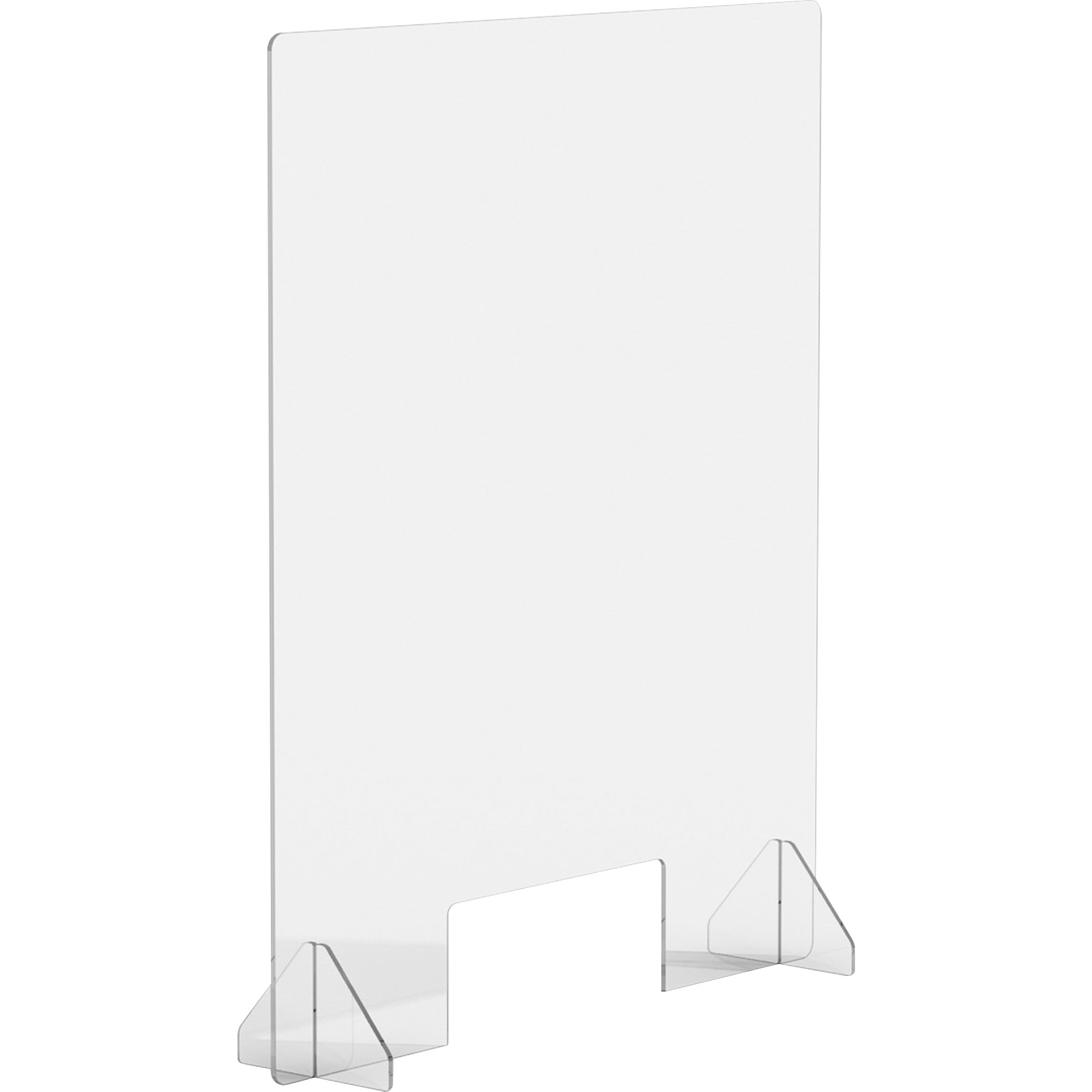 lorell-social-distancing-barrier-w-pass-through-cutout-30-width-x-7-depth-x-36-height-1-each-clear-acrylic_llr55683 - 1
