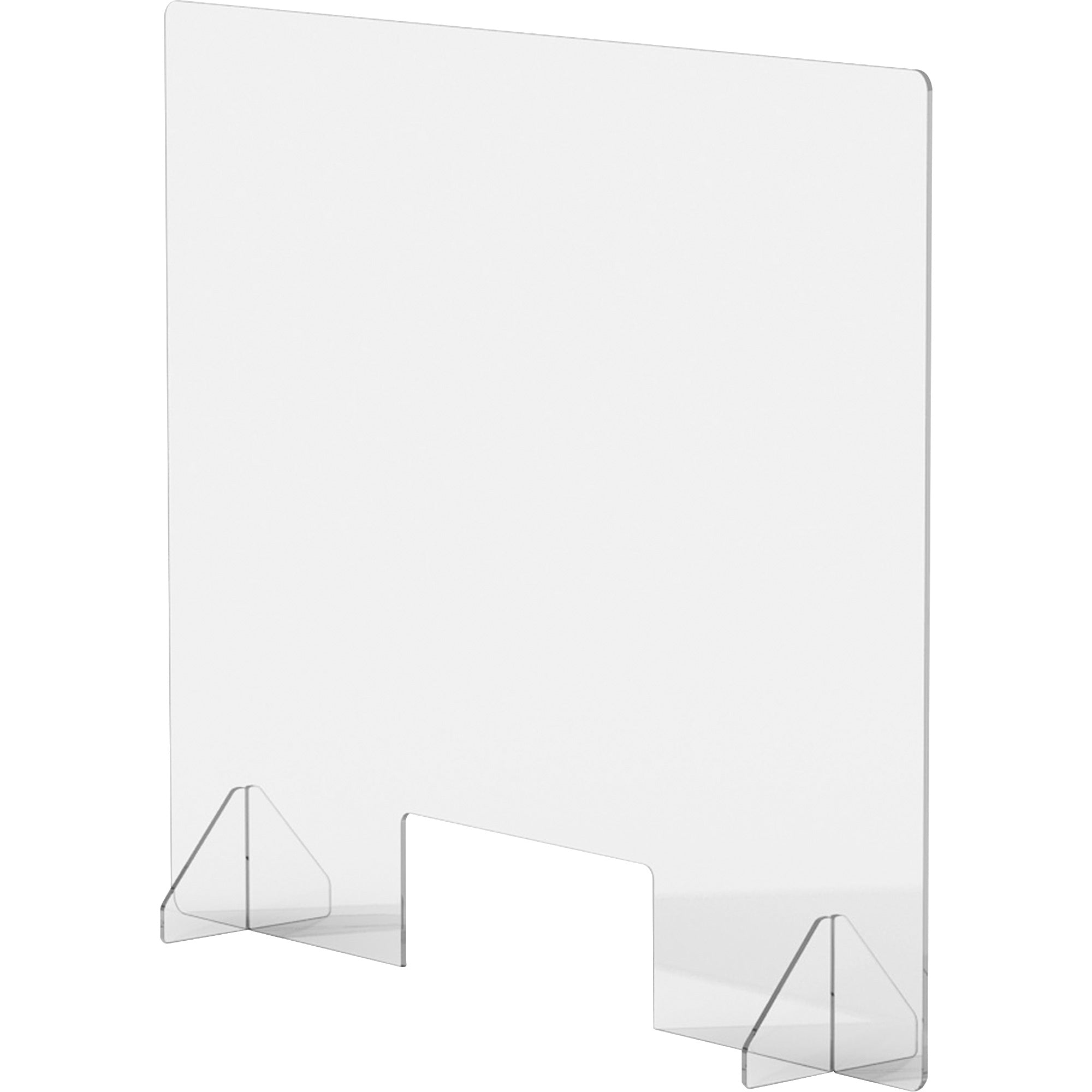 lorell-social-distancing-barrier-w-pass-through-cutout-36-width-x-7-depth-x-30-height-1-each-clear-acrylic_llr55685 - 1