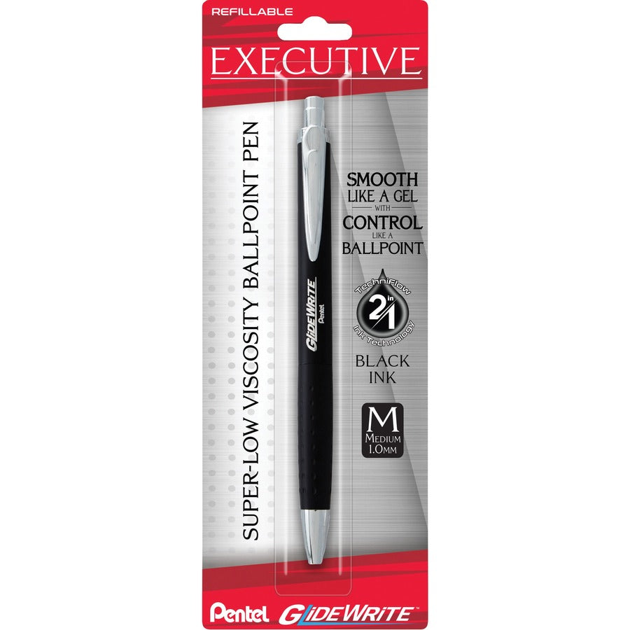 pentel-glidewrite-executive-ballpoint-pen-1-mm-pen-point-size-black-gel-based-ink-1-each_penbx970abp - 2