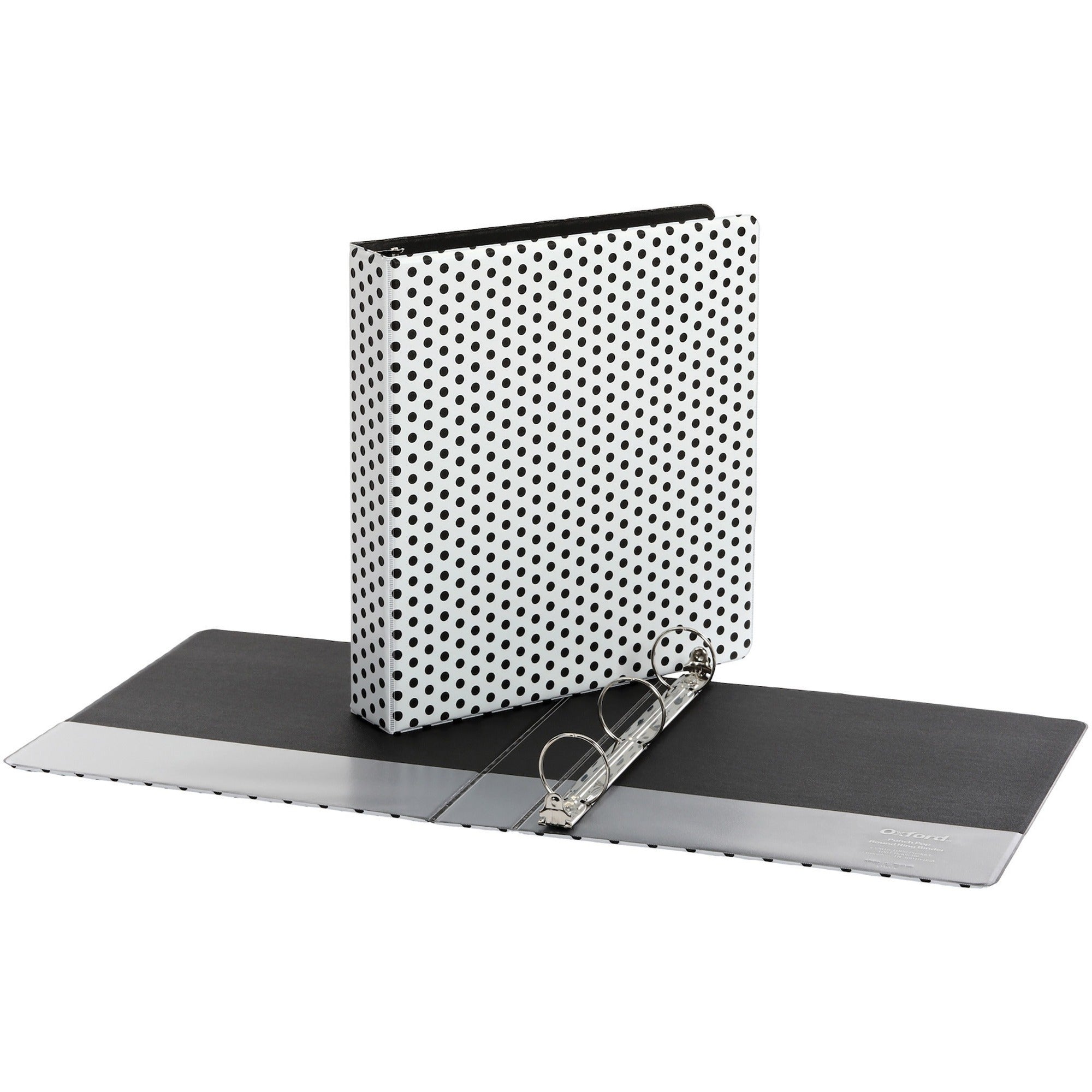 oxford-1-1-2-back-mounted-round-ring-binder-1-1-2-binder-capacity-350-sheet-capacity-round-ring-fasteners-2-internal-pockets-black-1-each_oxf42652 - 1
