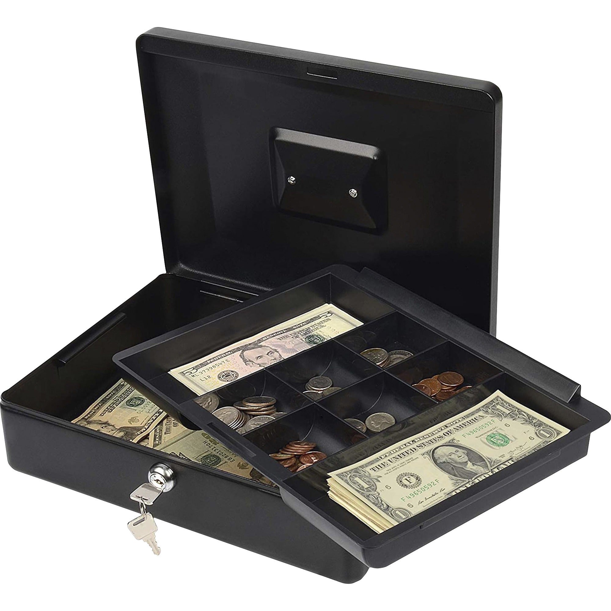 carl-bill-tray-steel-security-cash-box-steel-black-4-height-x-9-width_cui82012 - 1