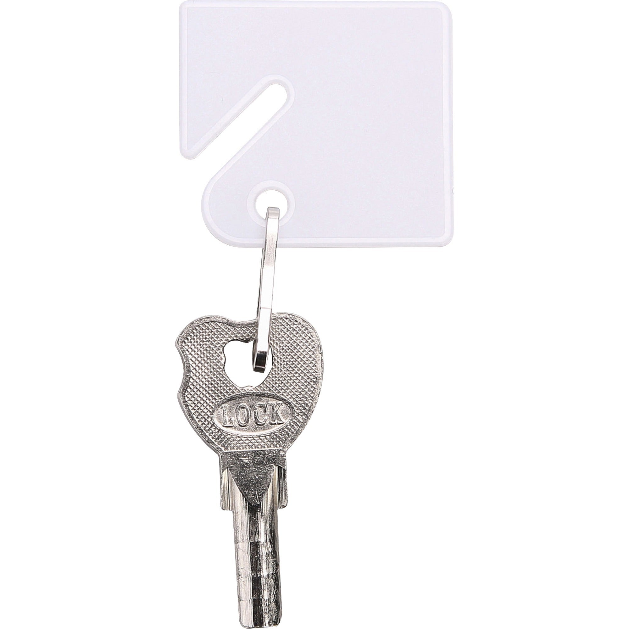 sparco-square-key-tags-475-length-x-140-width-square-hook-fastener-20-pack-plastic-white_spr02887 - 1