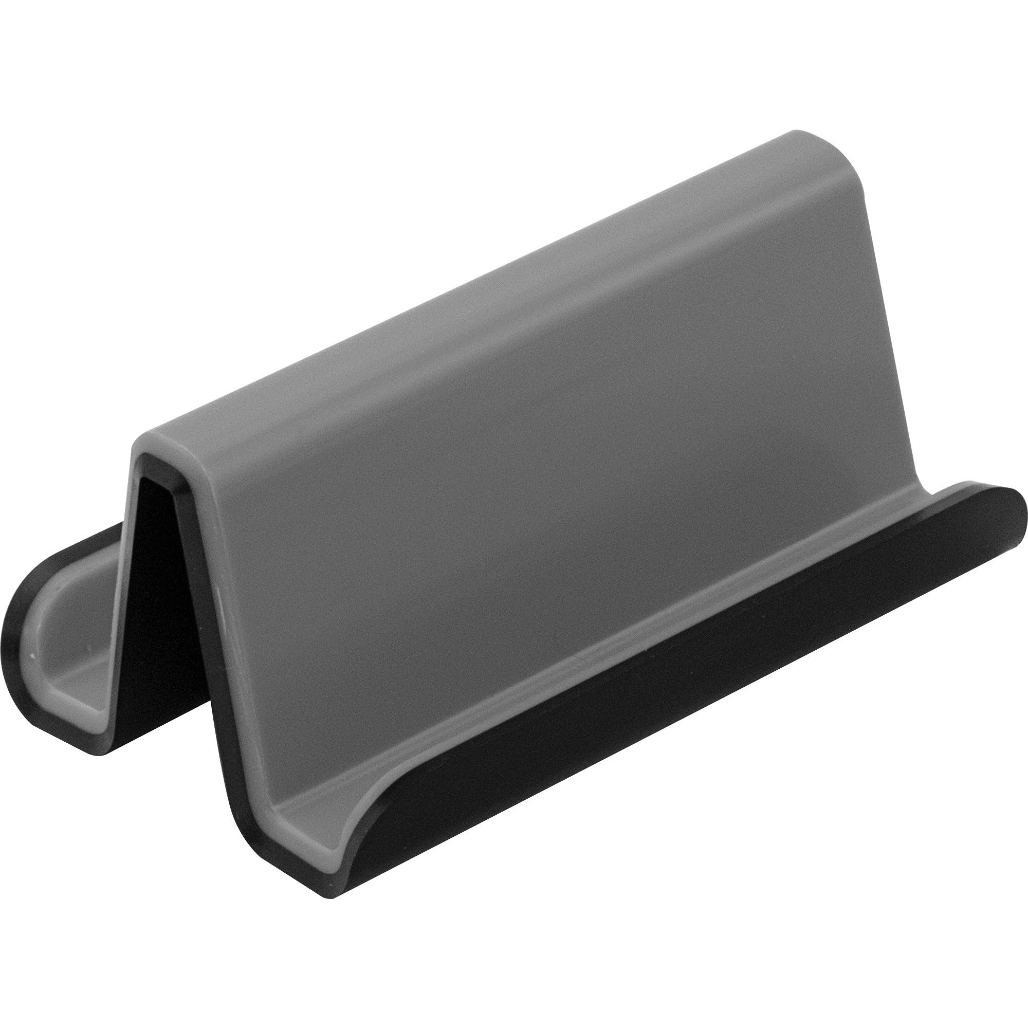 advantus-fusion-collection-business-card-holder-3-x-3-x-25-x-plastic-polystyrene-1-each-gray-black_avt37679 - 1