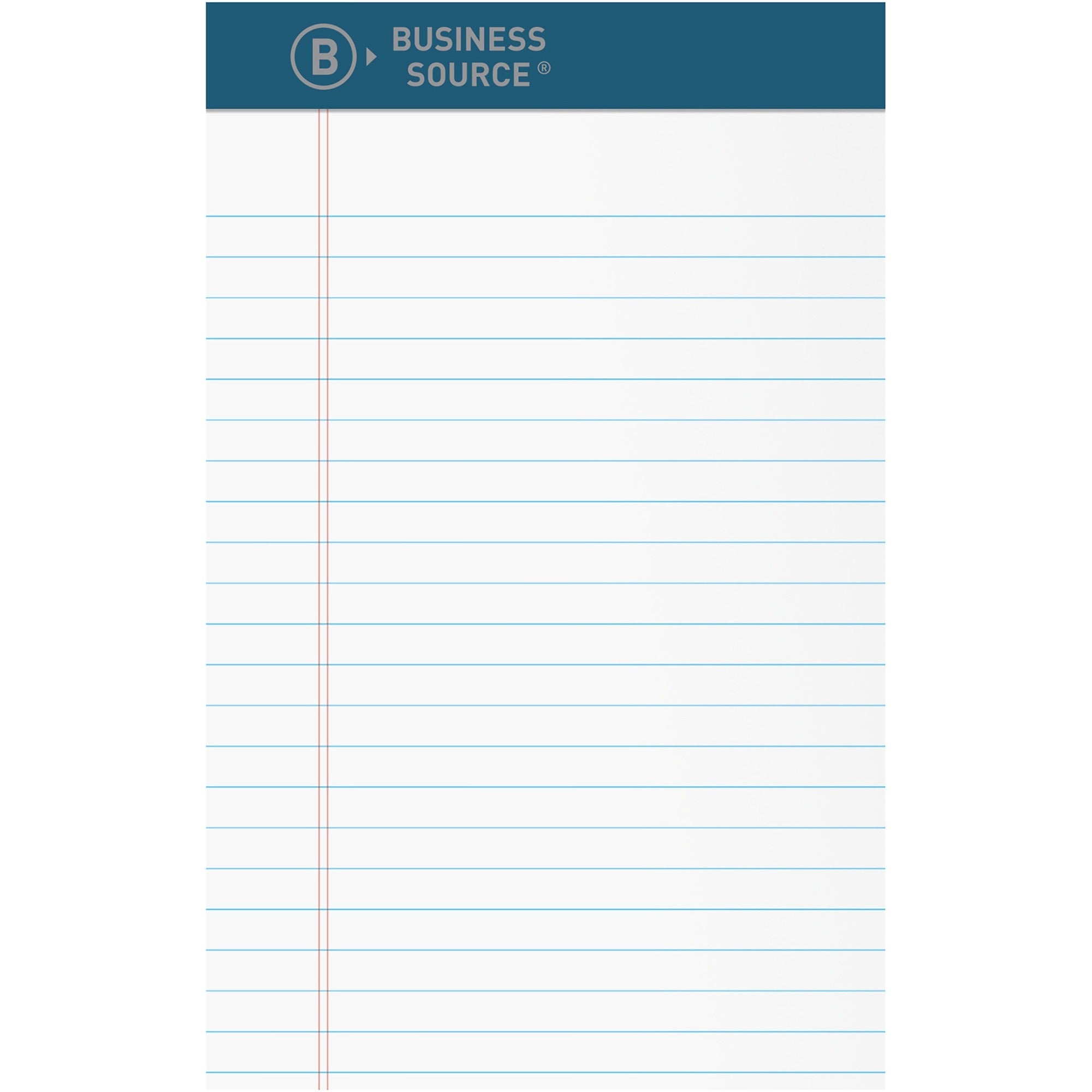 business-source-premium-writing-pad-5-x-8-tear-proof-sturdy-back-bleed-free-1-dozen_bsn03105 - 1