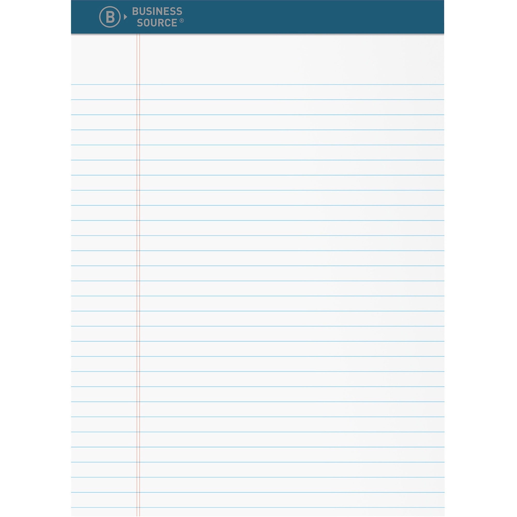 business-source-premium-writing-pad-250-x-85-x-118-white-paper-tear-proof-sturdy-back-bleed-free-1-dozen_bsn03107 - 1