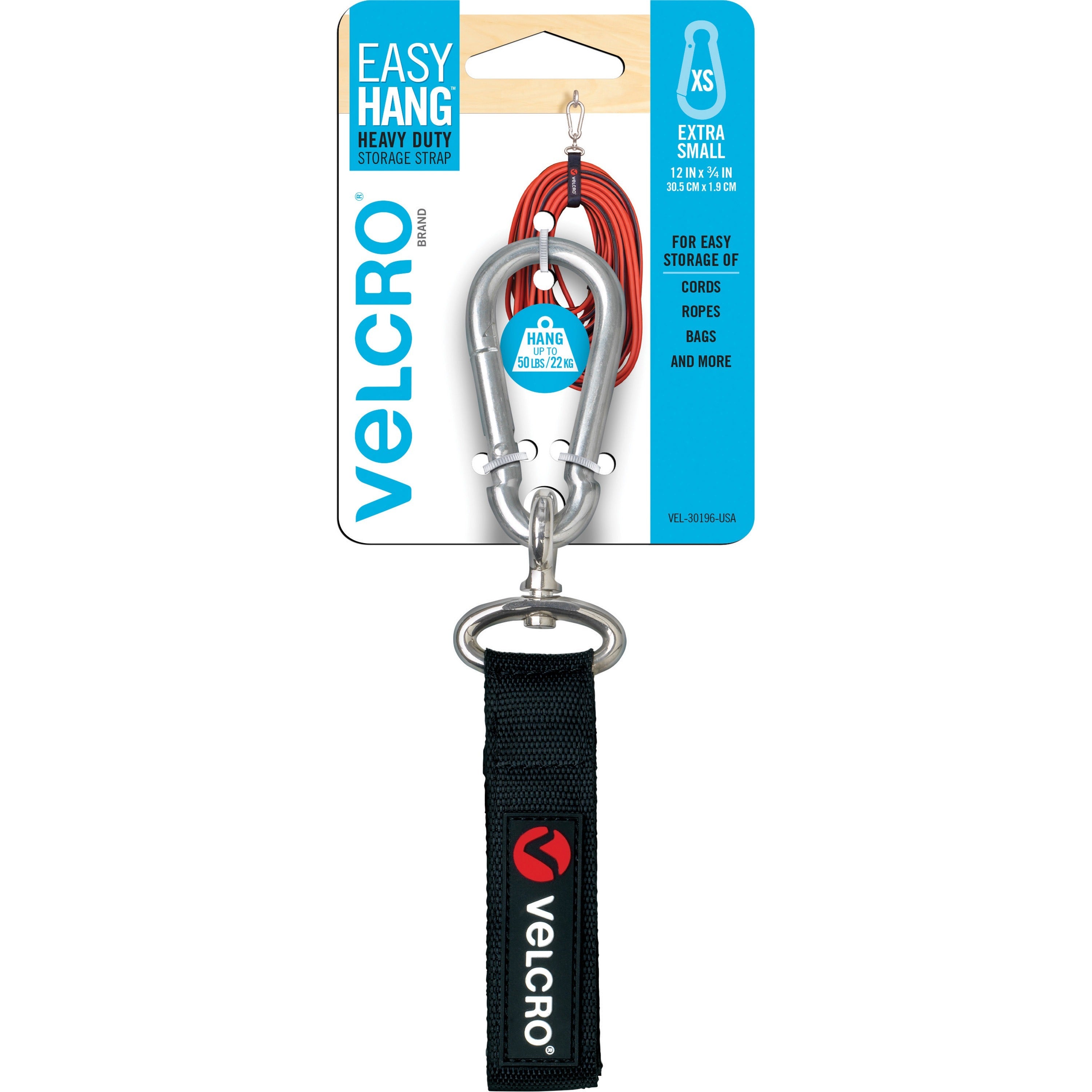 velcro-heavy-duty-storage-strap-1-each-extra-small-xs-carabiner-attachment-08-height-x-33-width-x-88-length-black_vek30196 - 1