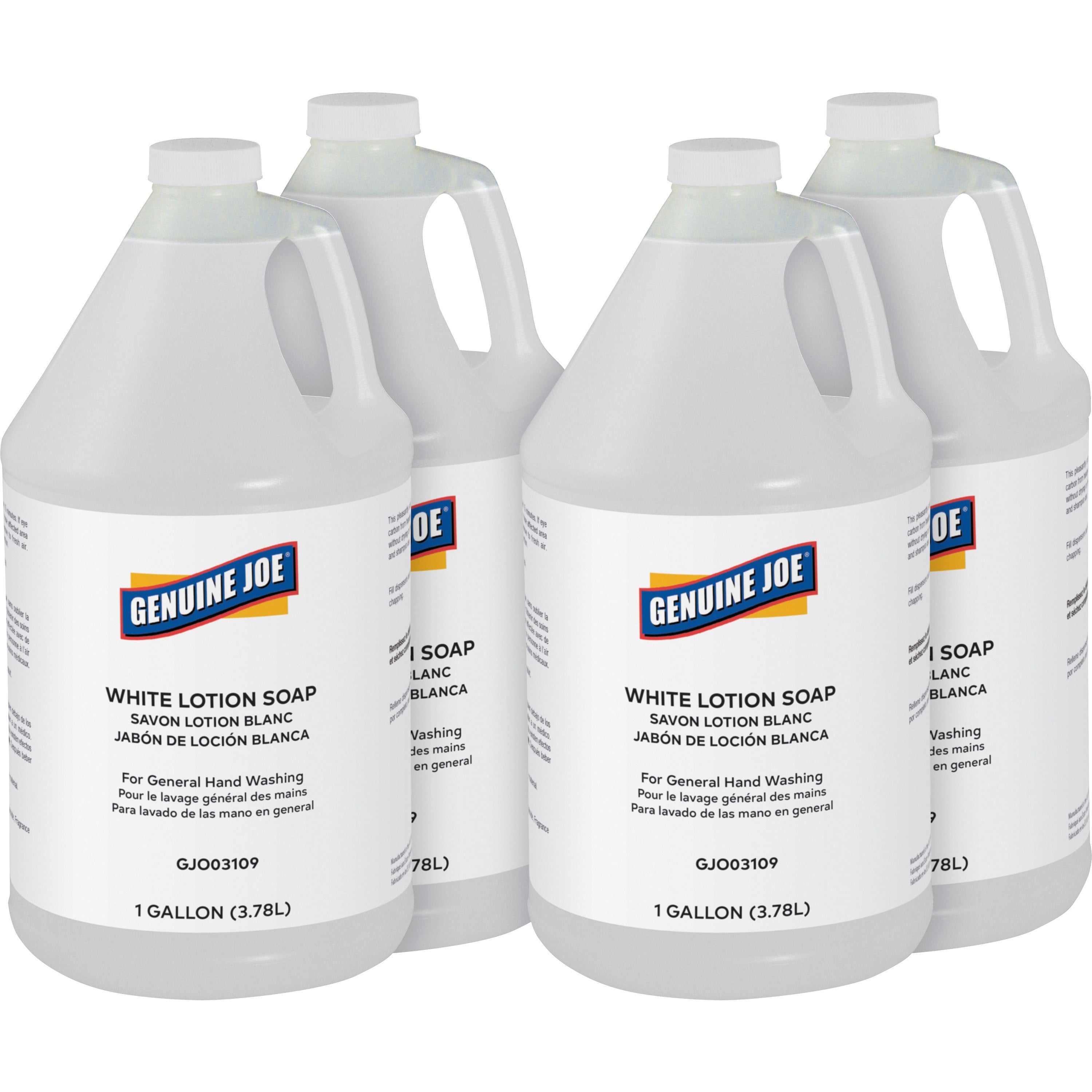 genuine-joe-lotion-soap-1-gal-38-l-ink-remover-oil-remover-dirt-remover-grease-remover-grime-remover-carbon-remover-hand-skin-white-pleasant-scent-4-carton_gjo03109ct - 1