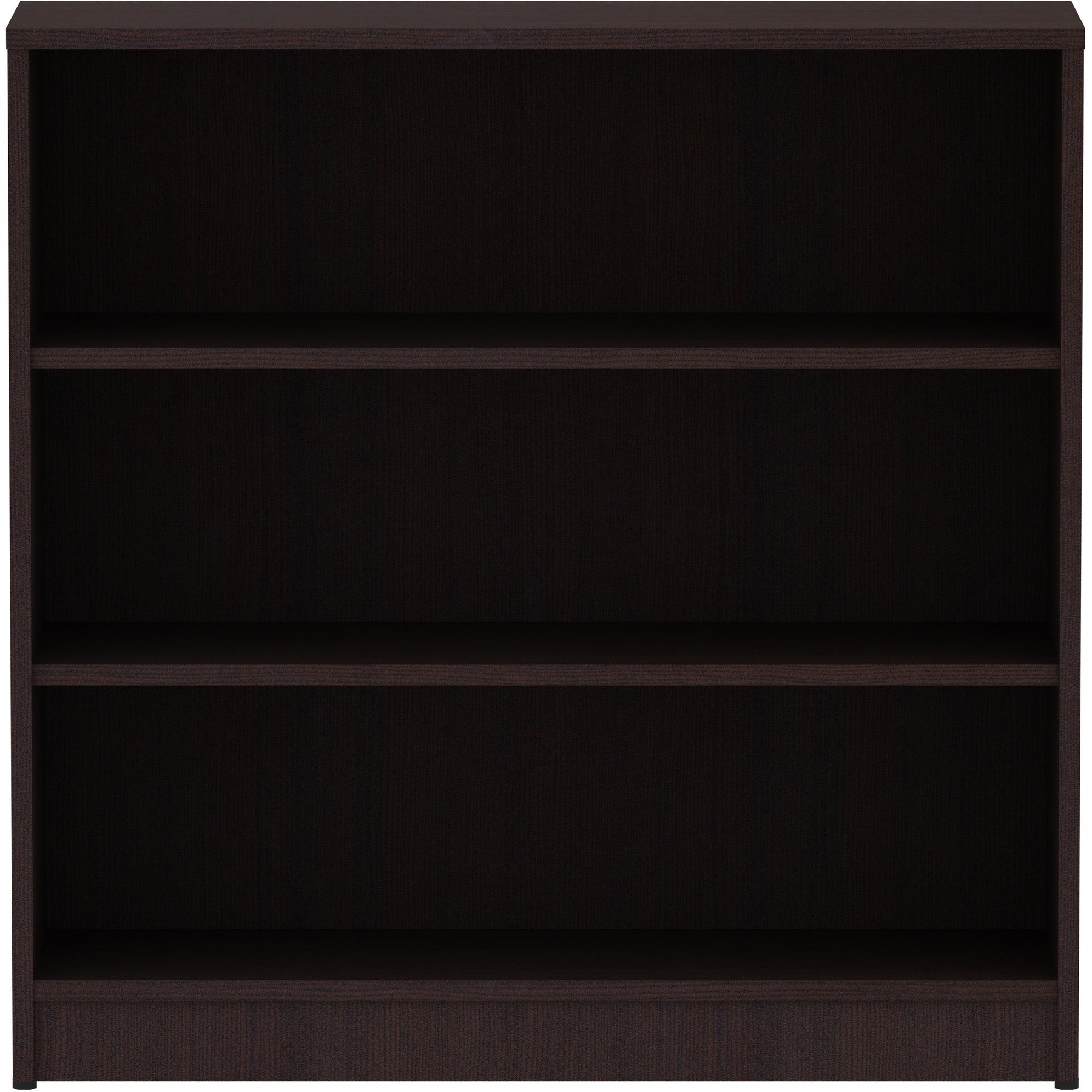 lorell-laminate-bookcase-36-x-12-x-36-3-x-shelfves-laminated-sturdy-contemporary-style-square-edge-adjustable-shelf-espresso-medium-density-fiberboard-mdf-laminate-assembly-required_llr18276 - 2