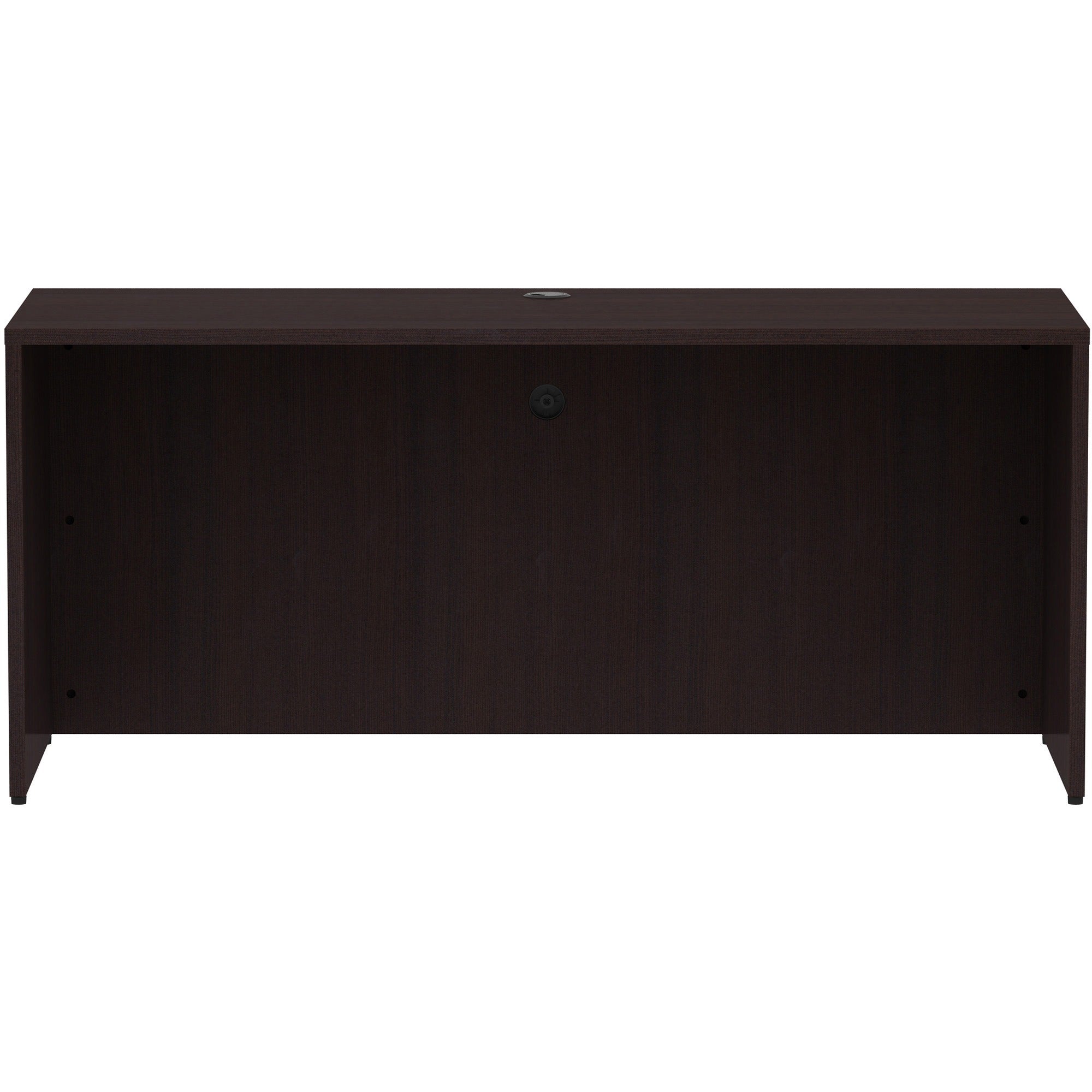 lorell-essentials-series-credenza-shell-66-x-24295-credenza-shell-1-top-finish-espresso-laminate-silver-brush_llr18265 - 2