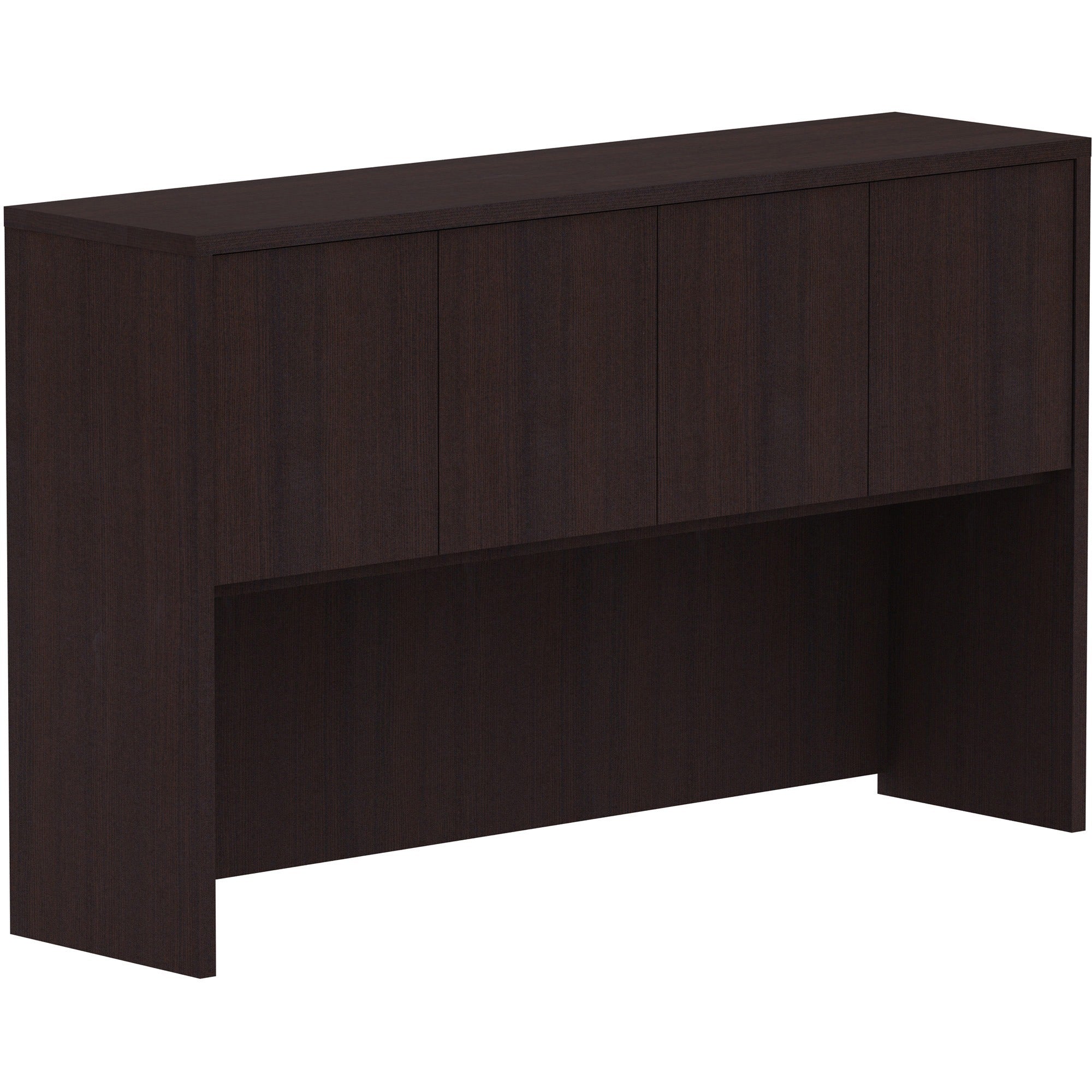 lorell-essentials-series-stack-on-hutch-with-doors-60-x-1536-4-doors-finish-espresso-laminate_llr18270 - 1