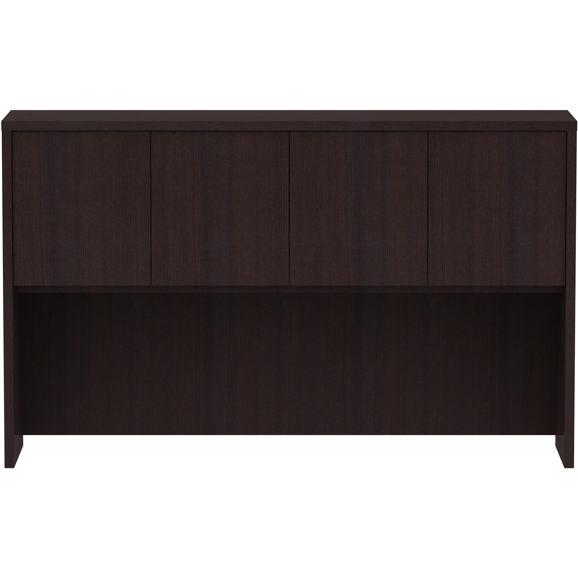 lorell-essentials-series-stack-on-hutch-with-doors-60-x-1536-4-doors-finish-espresso-laminate_llr18270 - 2