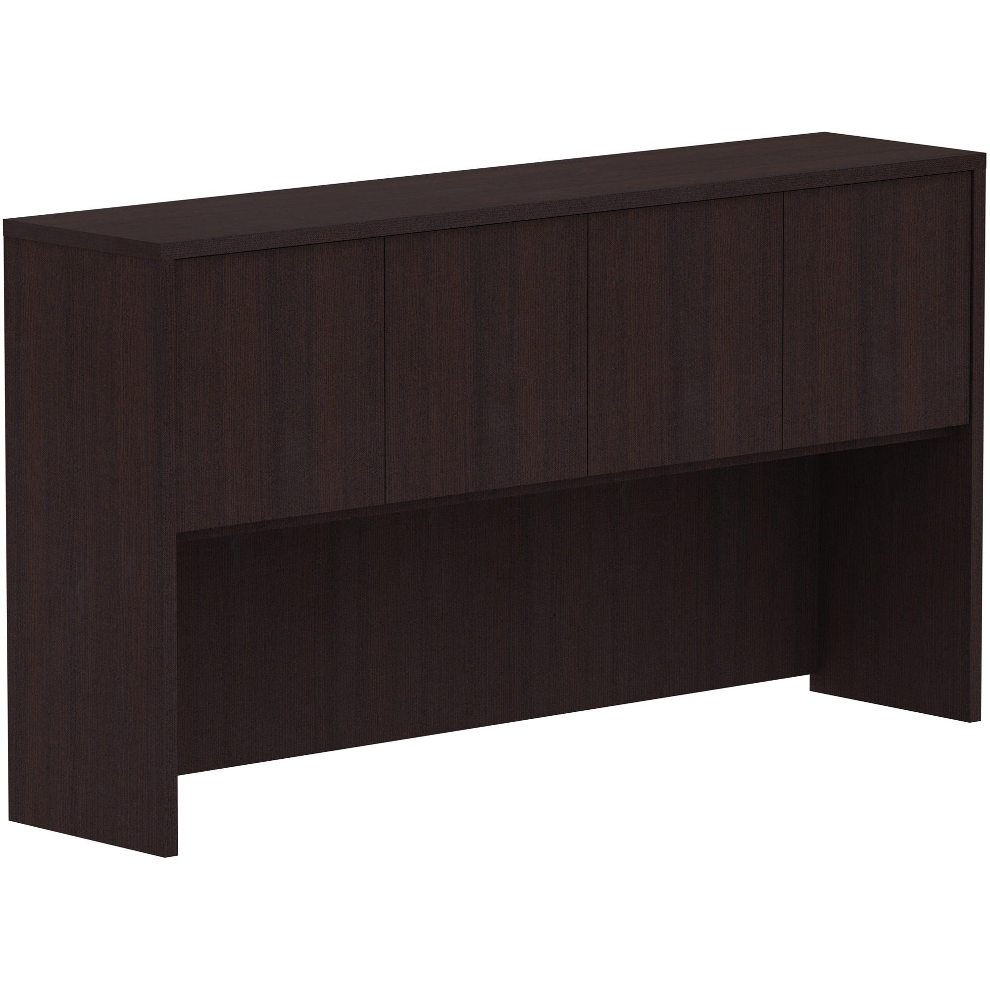 lorell-essentials-series-stack-on-hutch-with-doors-66-x-1536-4-doors-finish-espresso-laminate_llr18269 - 1