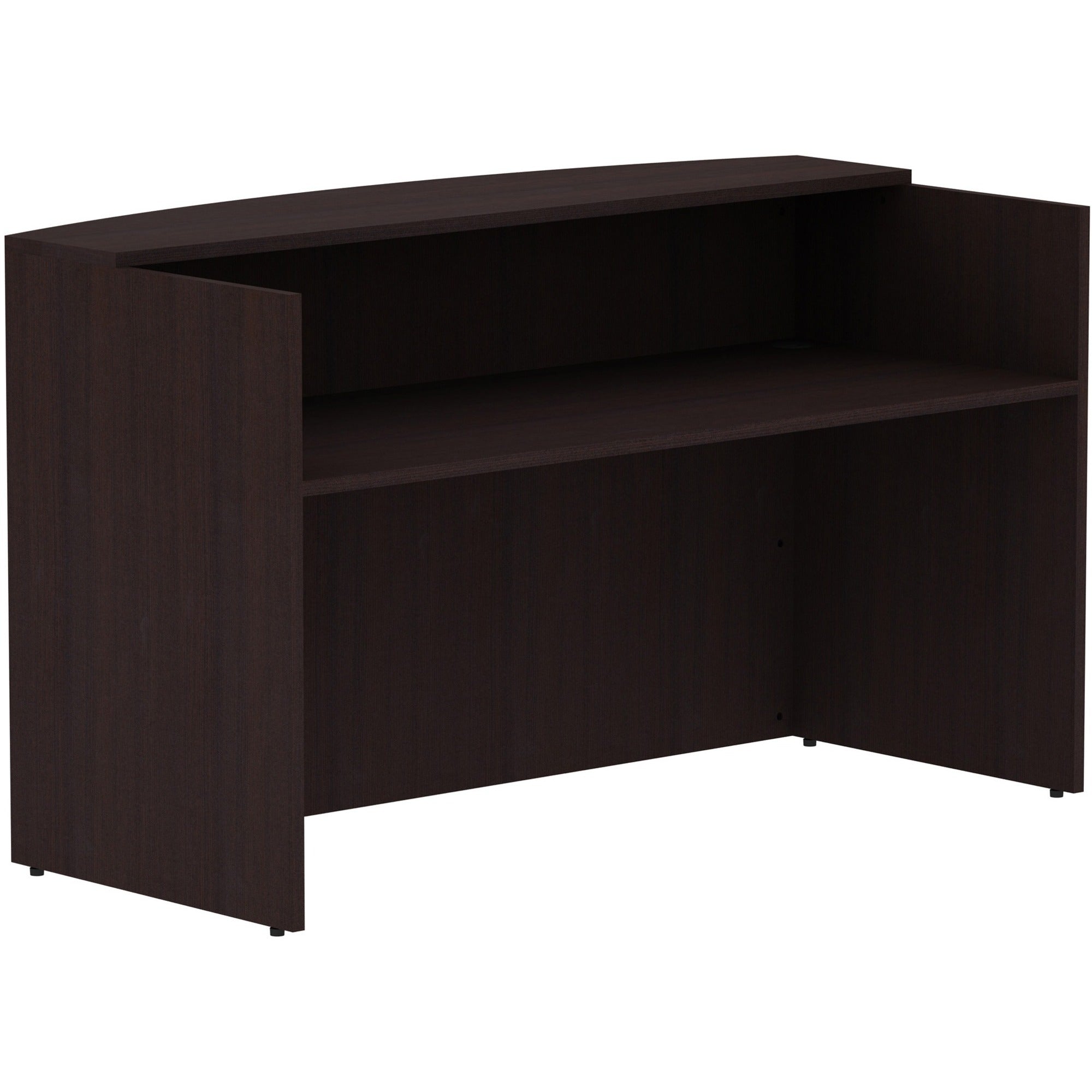 lorell-essentials-series-front-reception-desk-72-x-36425-desk-1-top-finish-espresso-laminate_llr18264 - 1