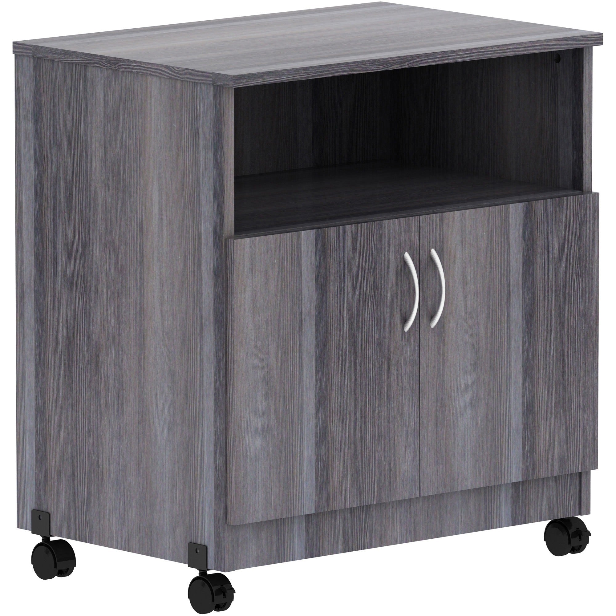 lorell-mobile-machine-stand-with-shelf-305-height-x-28-width-x-198-depth-countertop-weathered-charcoal_llr69627 - 1