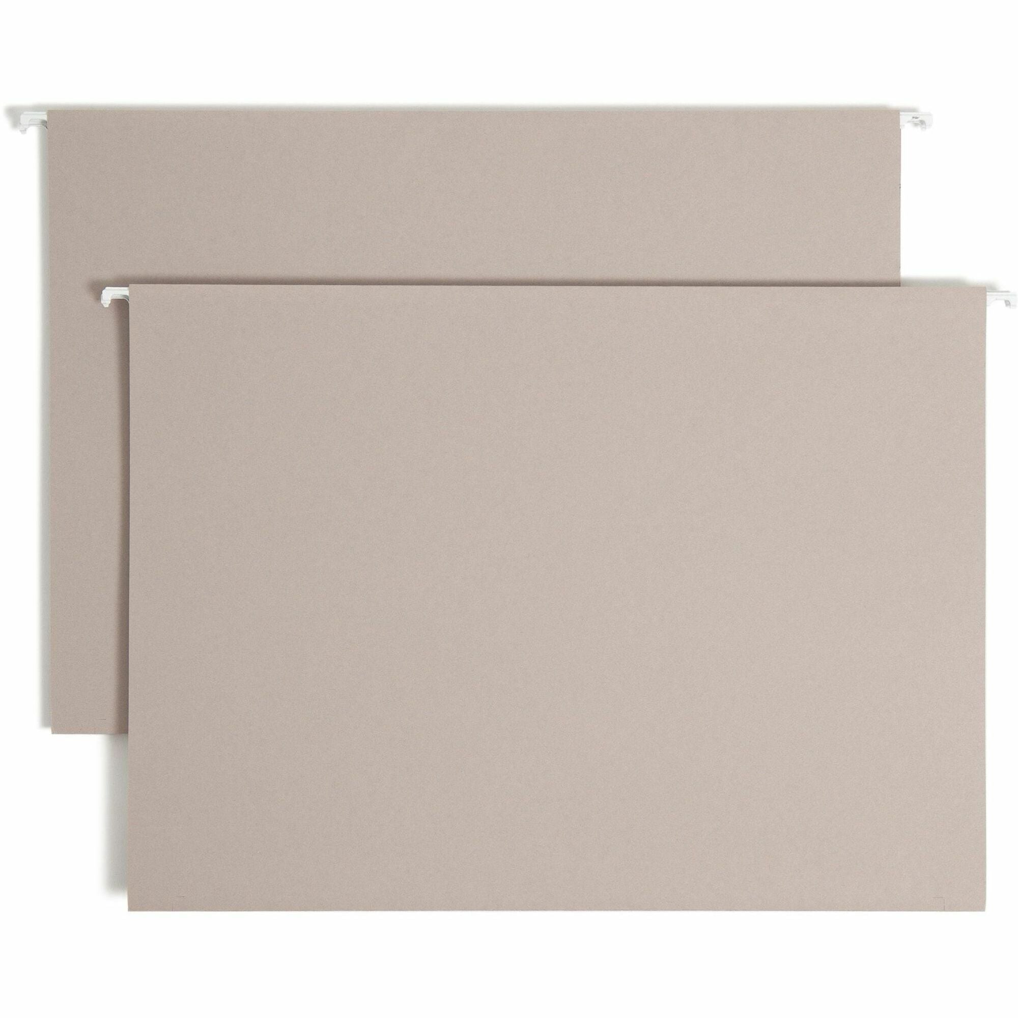 smead-tuff-1-3-tab-cut-legal-recycled-hanging-folder-8-1-2-x-14-3-expansion-top-tab-location-assorted-position-tab-position-steel-gray-10%-recycled-18-box_smd64341 - 1