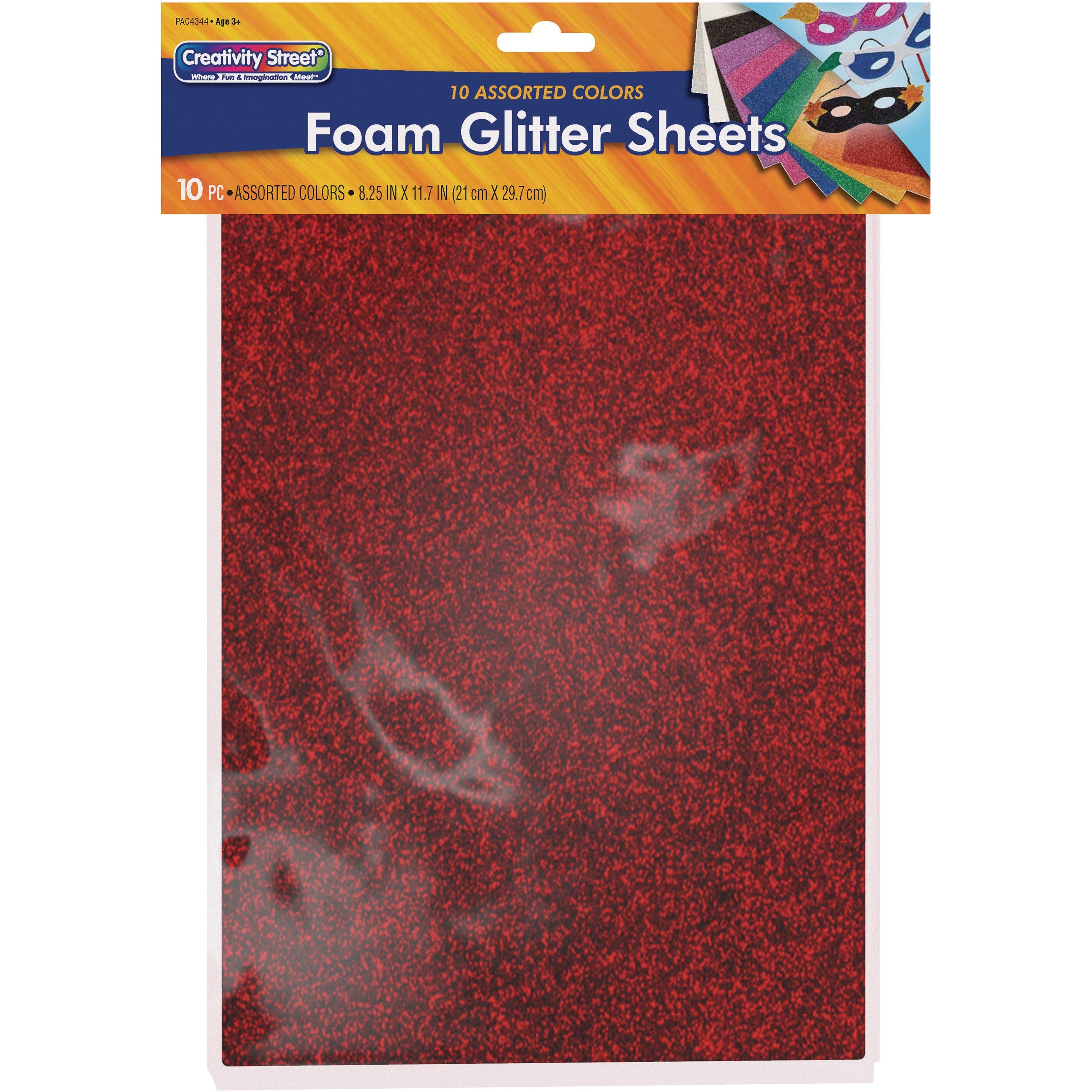 creativity-street-wonderfoam-glitter-sheets-art-project-craft-project-recommended-for-3-year-10-pieces-1170height-x-825width-1-set-multicolor-foam_pac4344 - 1