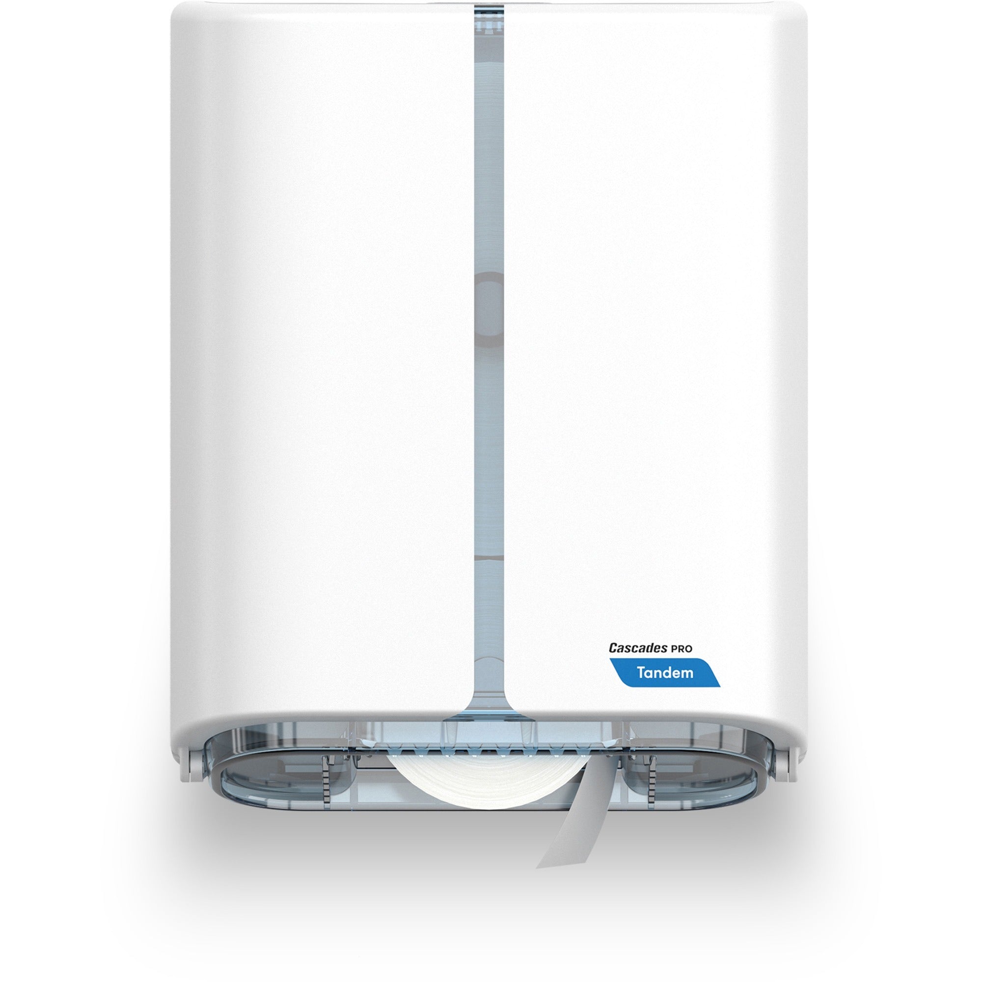 cascades-tandem-jumbo-toilet-paper-dispenser-single-roll-c382-touchless-roll-dispenser-1-x-roll-138-height-x-108-width-x-56-depth-white-hygienic-jam-resistant-1-each_csdc383 - 1